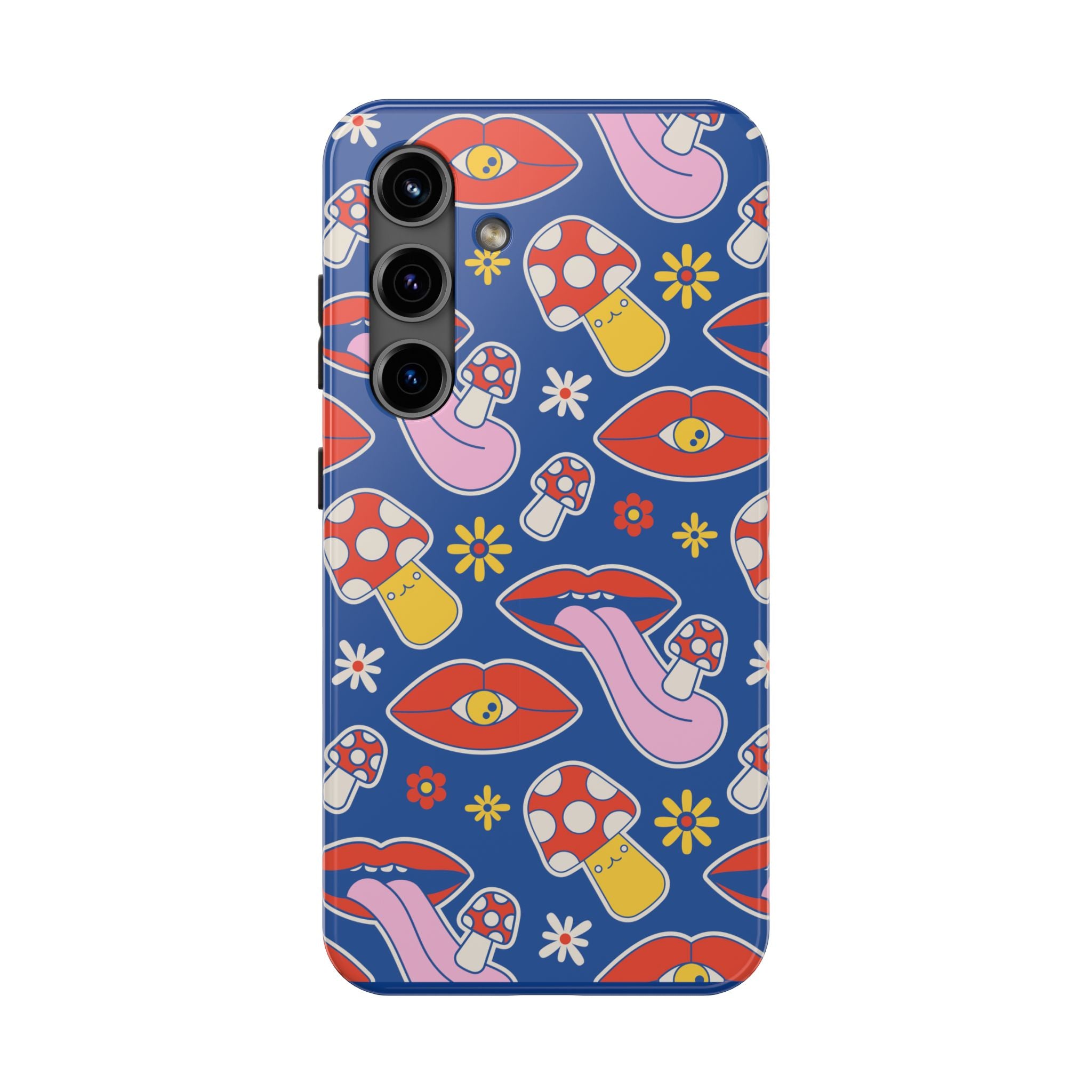 70s Lips Mushrooms Flower Power Phone Case 🌼💋🍄
