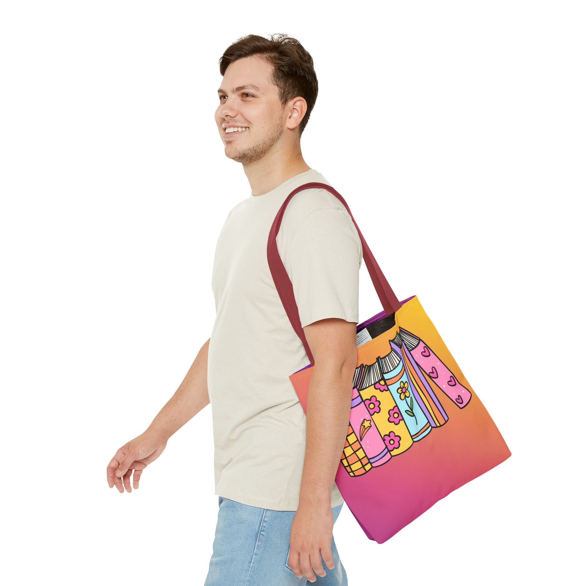💿 90s Book Collector Bright Books Tote Bag