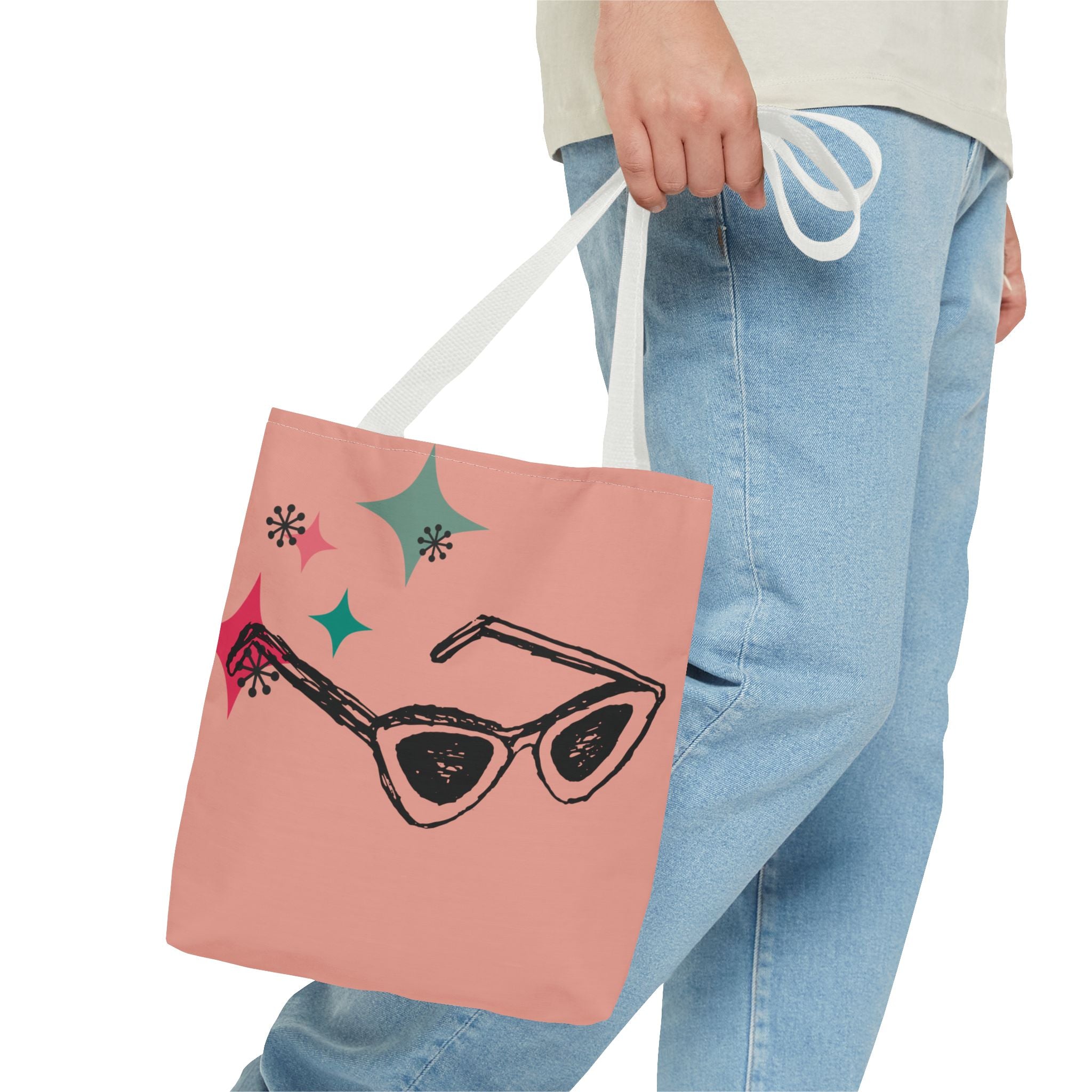 🕶️ 50s Retro Peachy Tote Bag