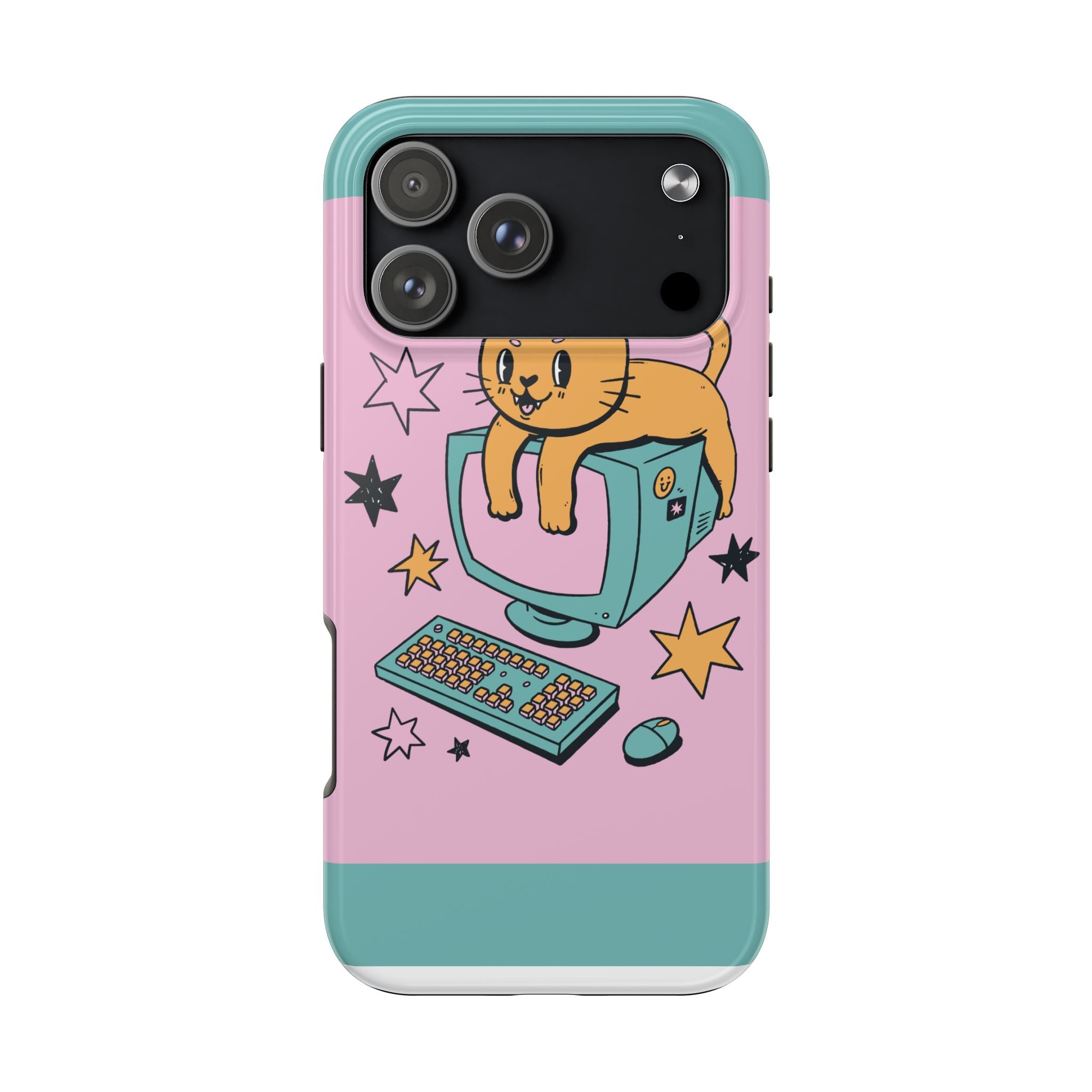 90s Cat and Computer Phone Case 🐱💾