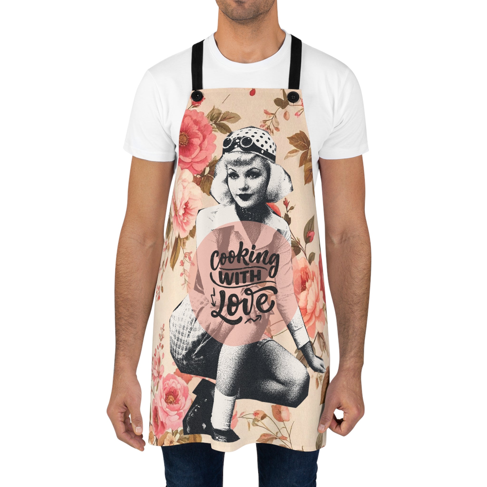 💐👩‍🍳 50s Nostalgic “Cooking with Love” Vintage Apron 🍰✨