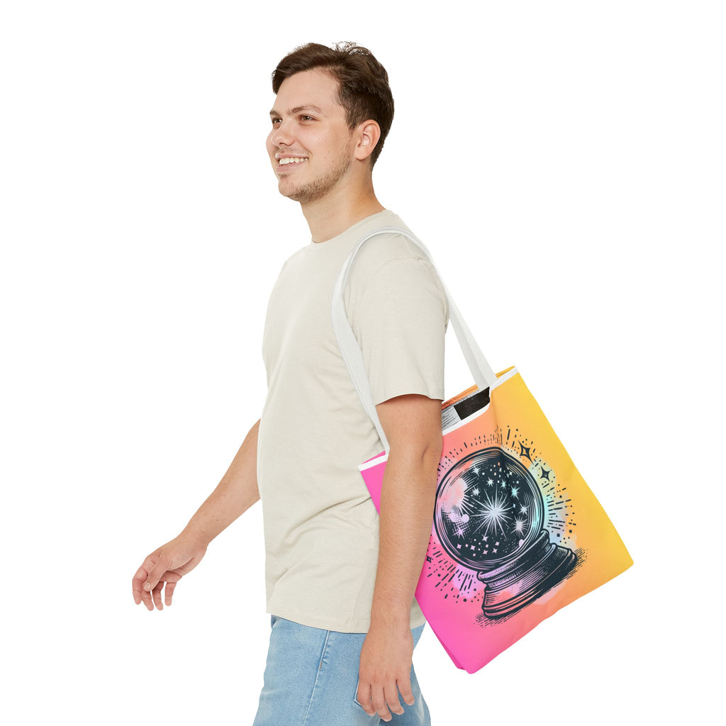 🔮✨ 70s Crystal Ball Mystical Tote Bag 🌼🌙