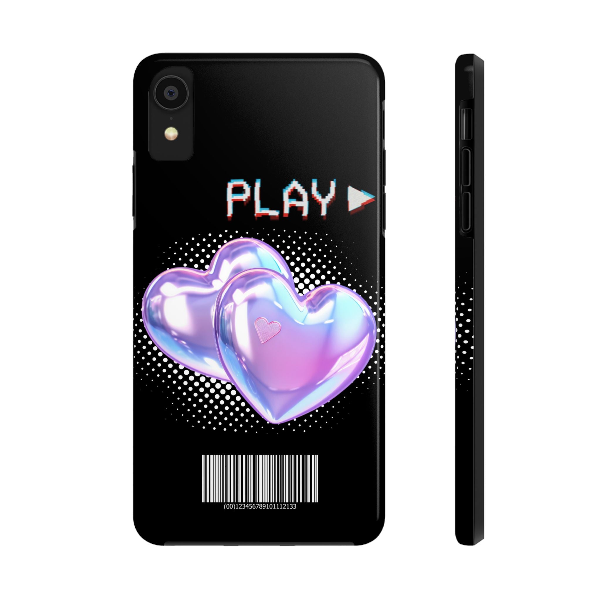 Y2K Black Play Barcode Phone Case 📱🖤