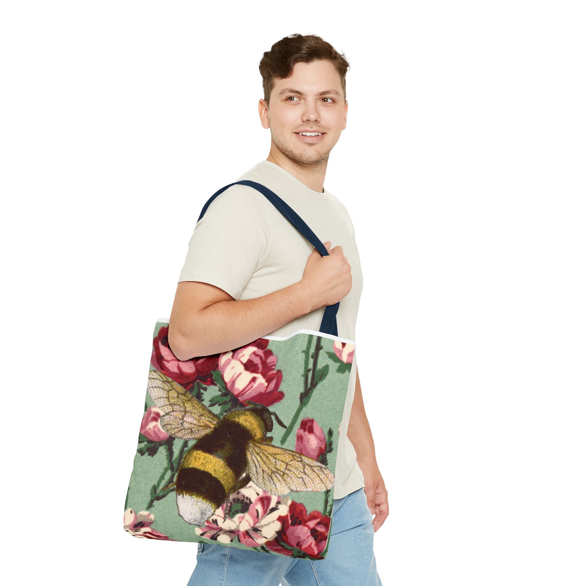 🐝🌼 60s Bumble Bee Floral Tote Bag 🌸✨