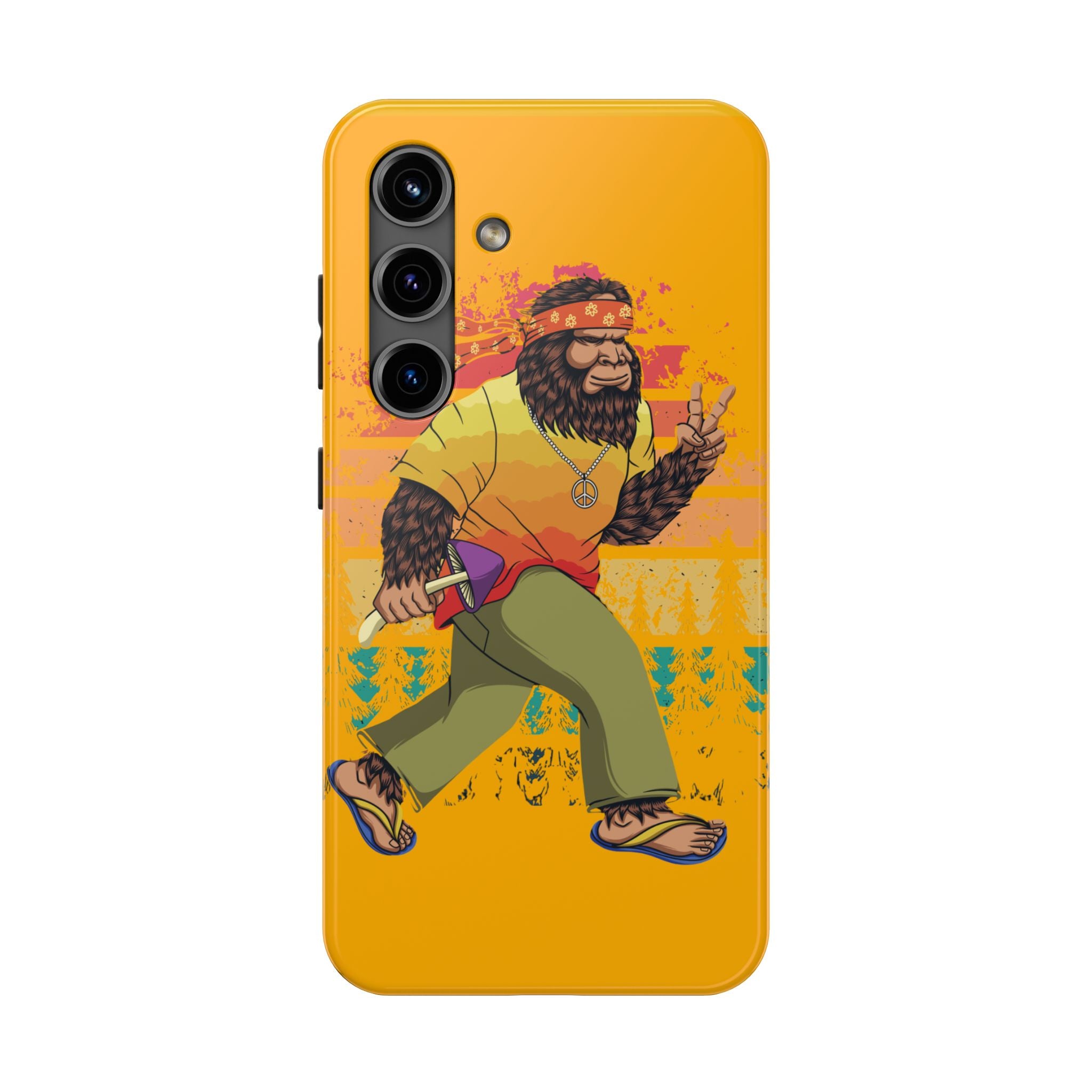 70s Bigfoot Mushroom Hunting Peace Phone Case 🍄✌️