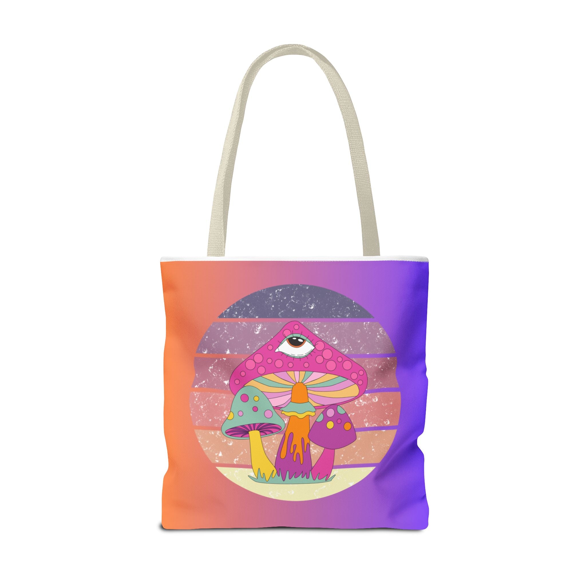 🍄🎶 70s Trippy Mushroom Synthwave Tote Bag 🌈✨