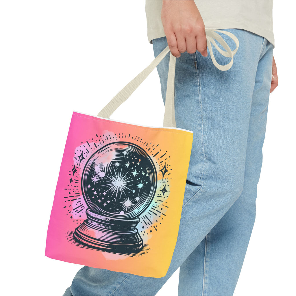 🔮✨ 70s Crystal Ball Mystical Tote Bag 🌼🌙