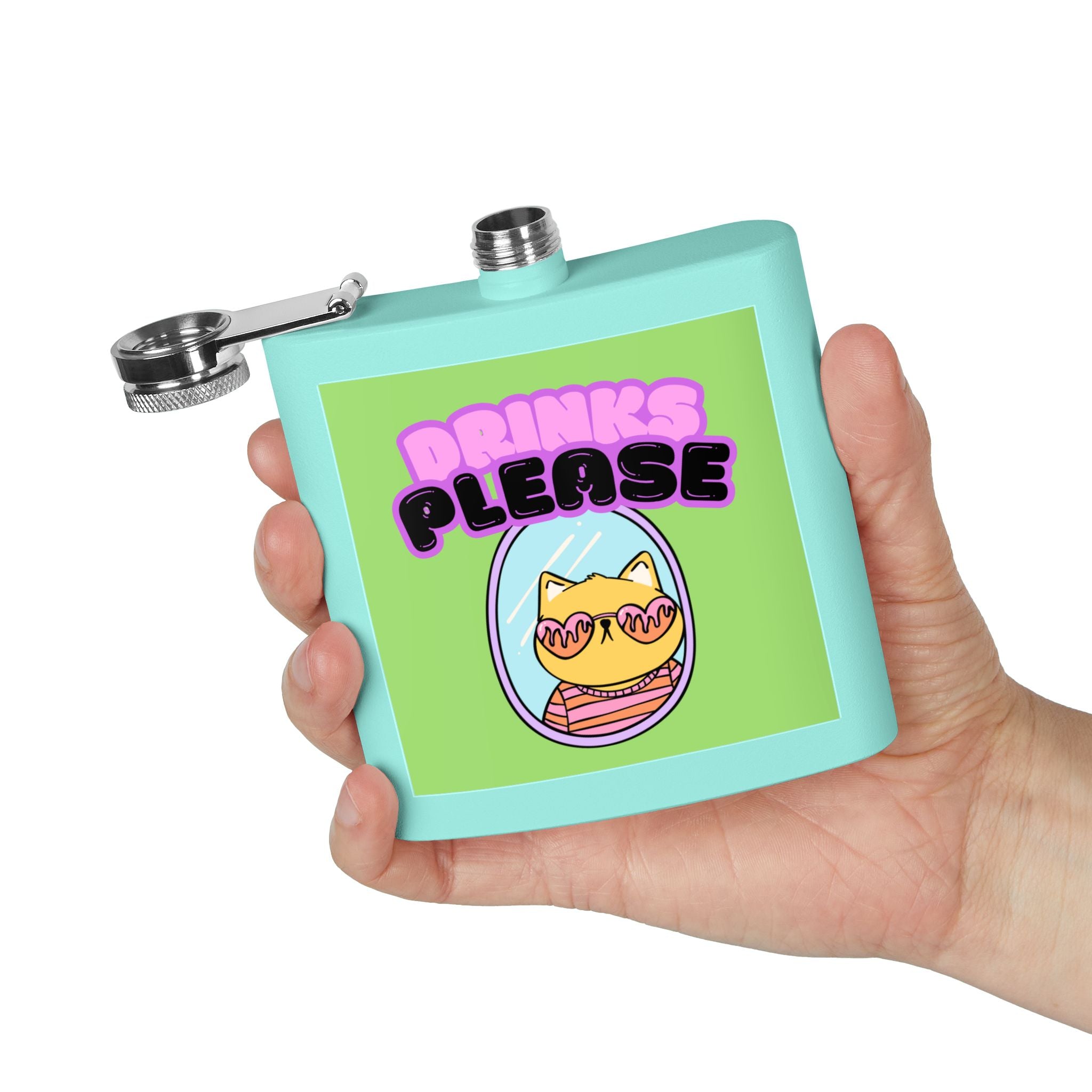 Drinks Please Cool Cat Flask