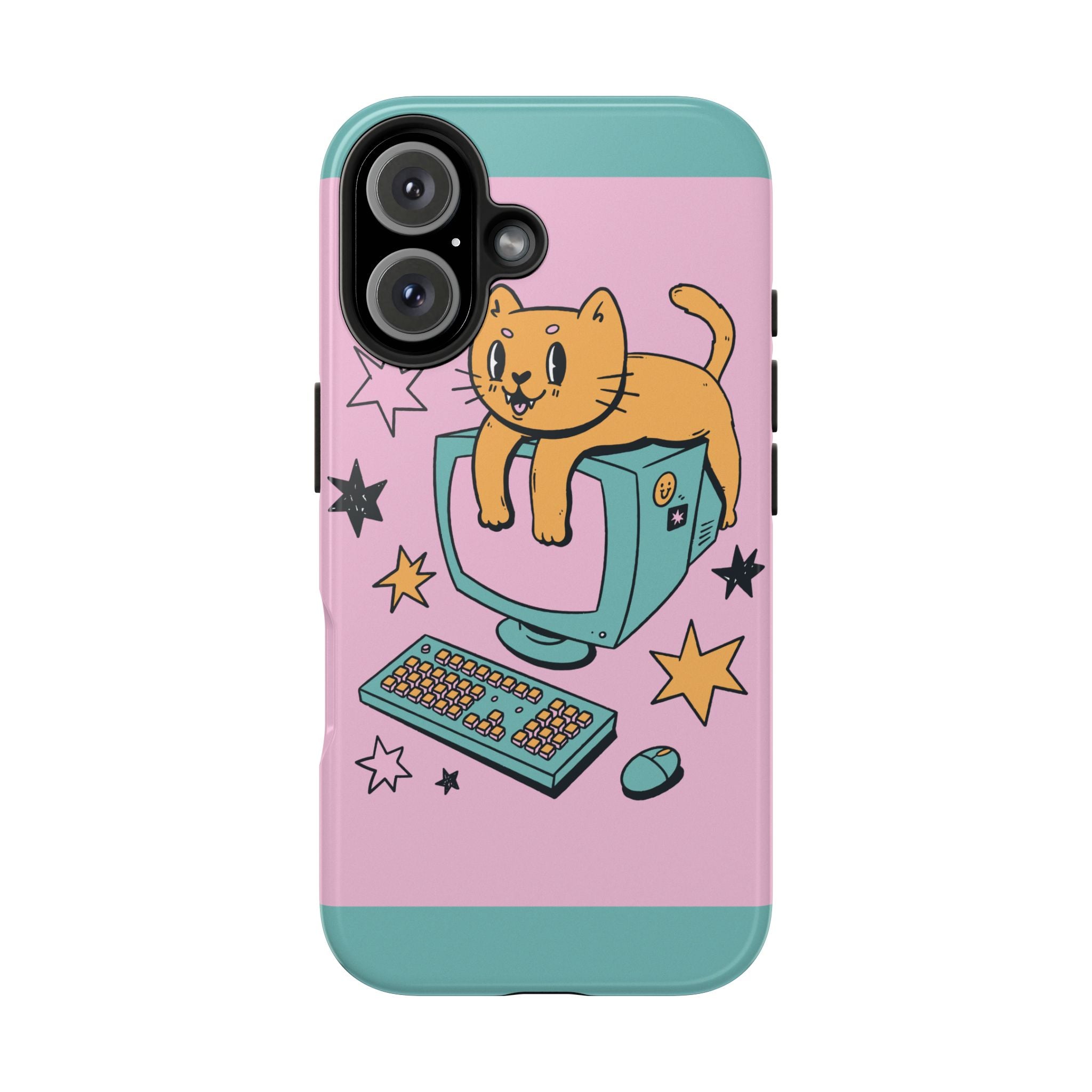 90s Cat and Computer Phone Case 🐱💾