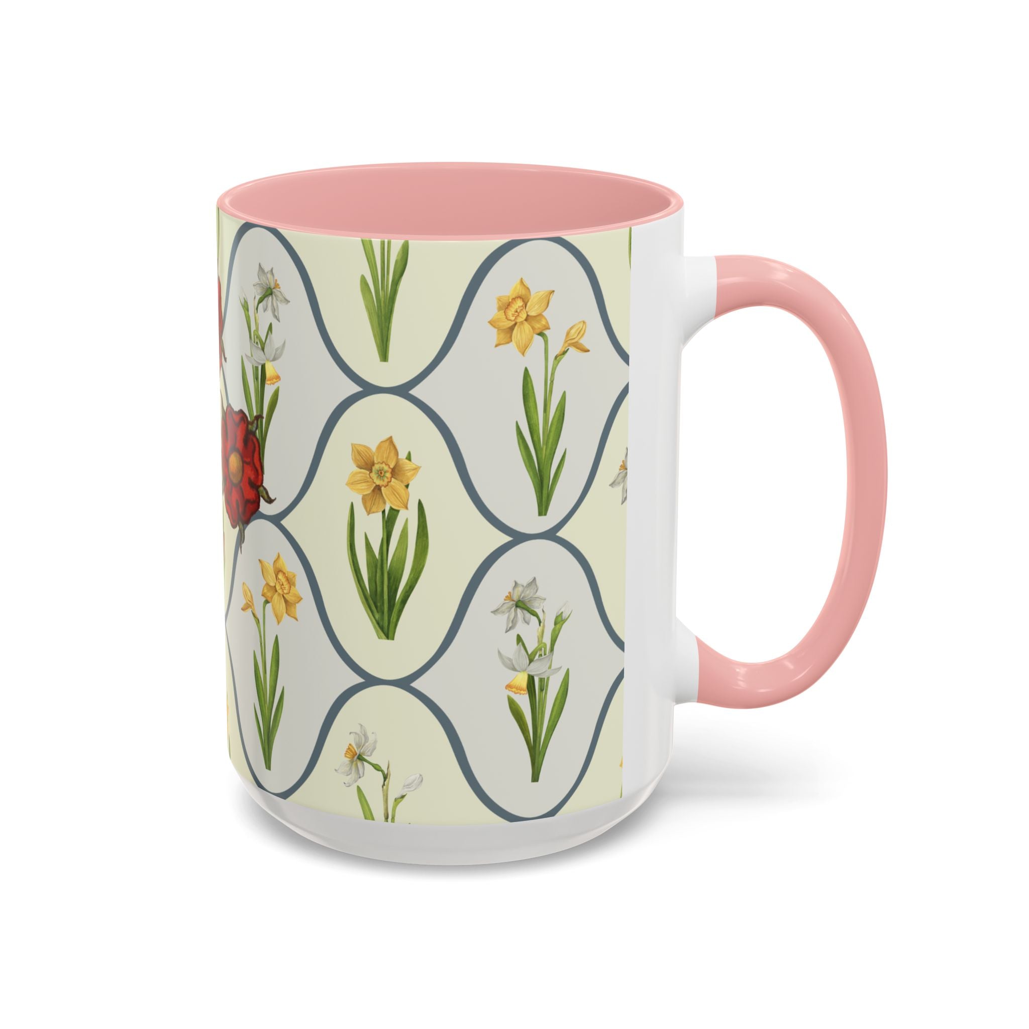 50s Floral Accent Coffee Mug