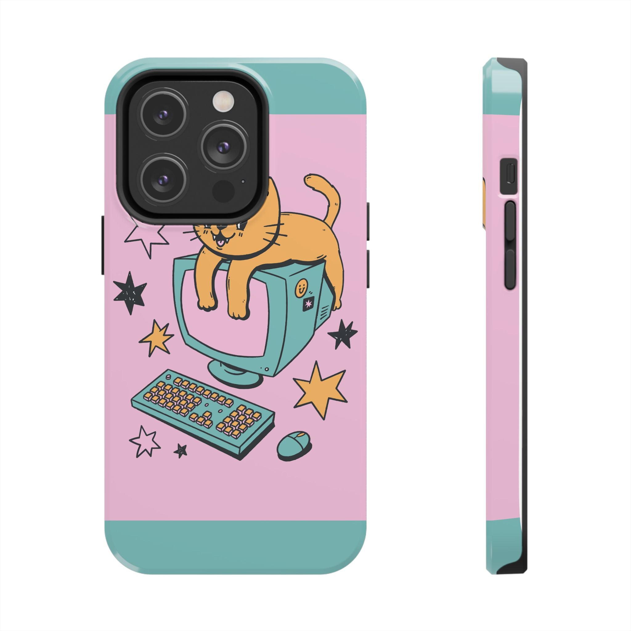 90s Cat and Computer Phone Case 🐱💾