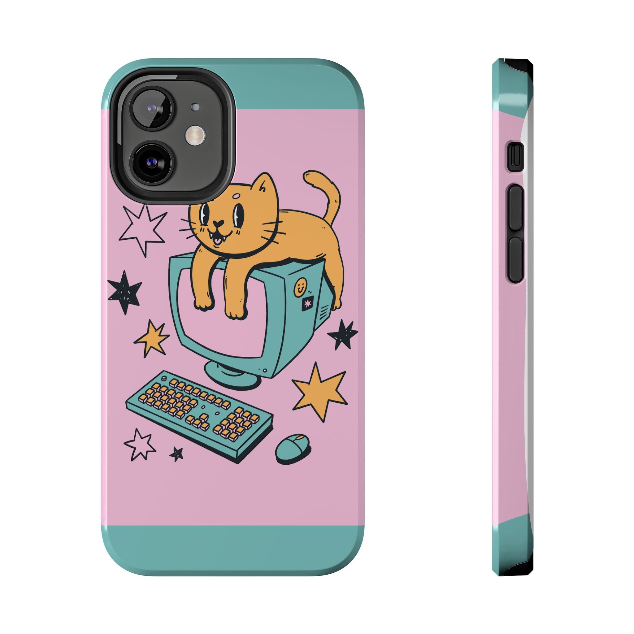 90s Cat and Computer Phone Case 🐱💾