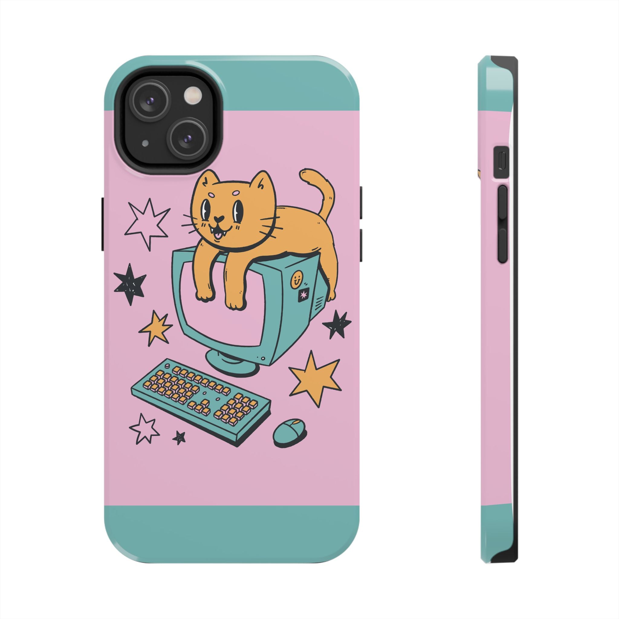 90s Cat and Computer Phone Case 🐱💾