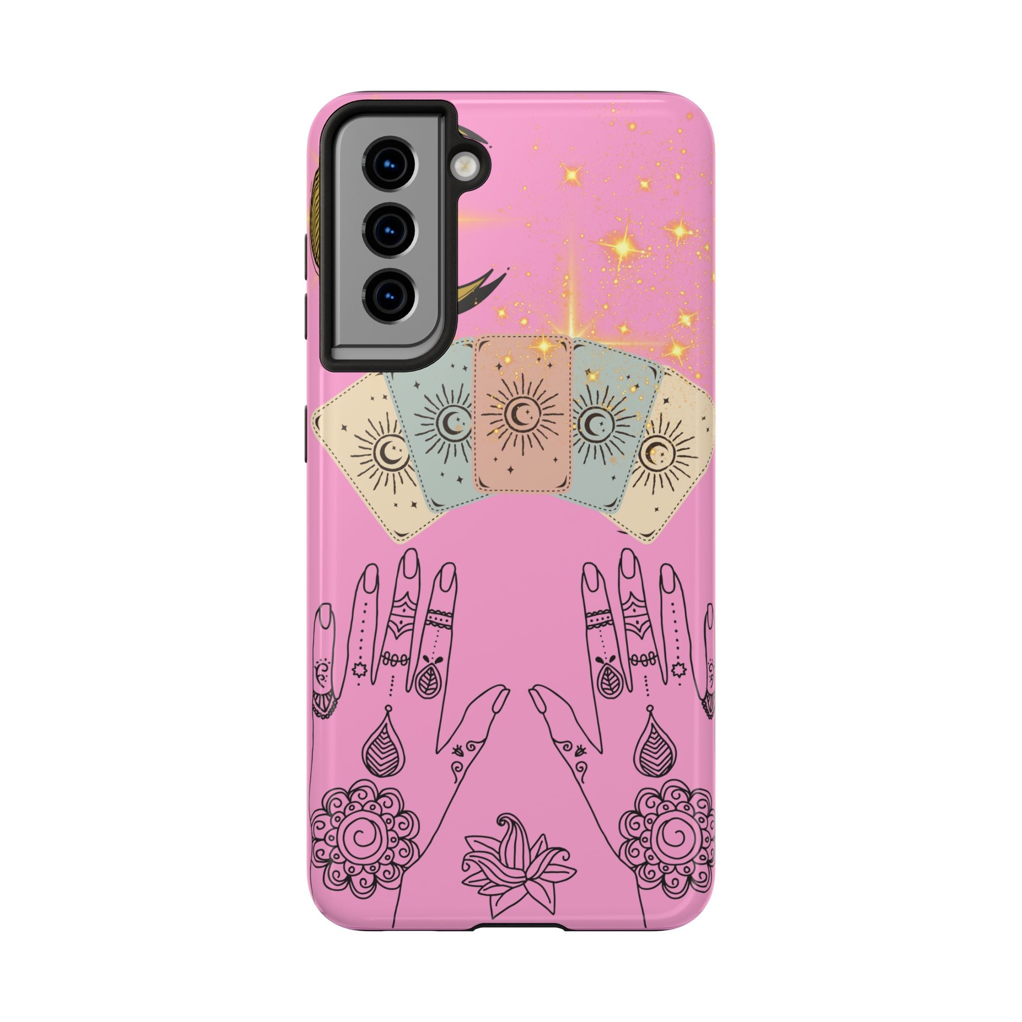 60s–70s Mystical Tarot Henna Hands Phone Case 🔮📱