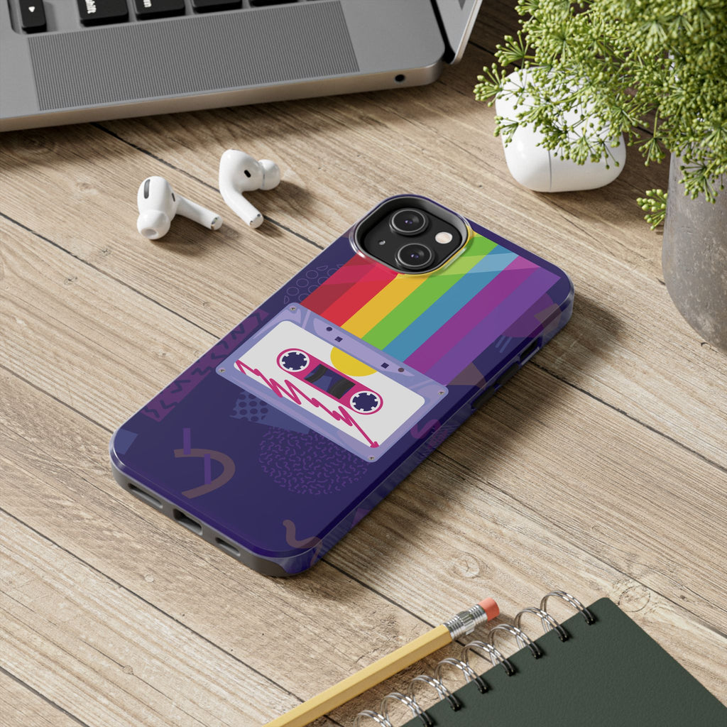 80s–90s Cassette Rainbow Phone Case 📼🌈📱