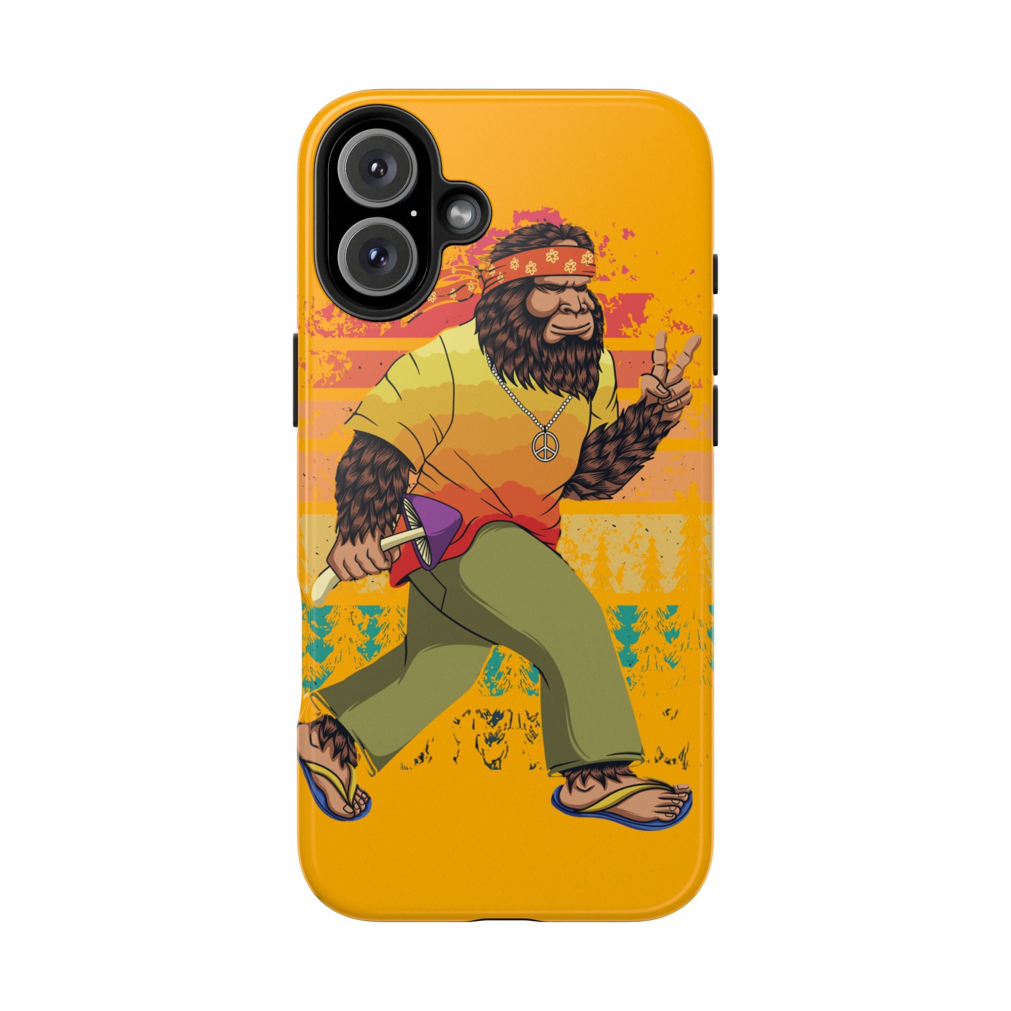 70s Bigfoot Mushroom Hunting Peace Phone Case 🍄✌️
