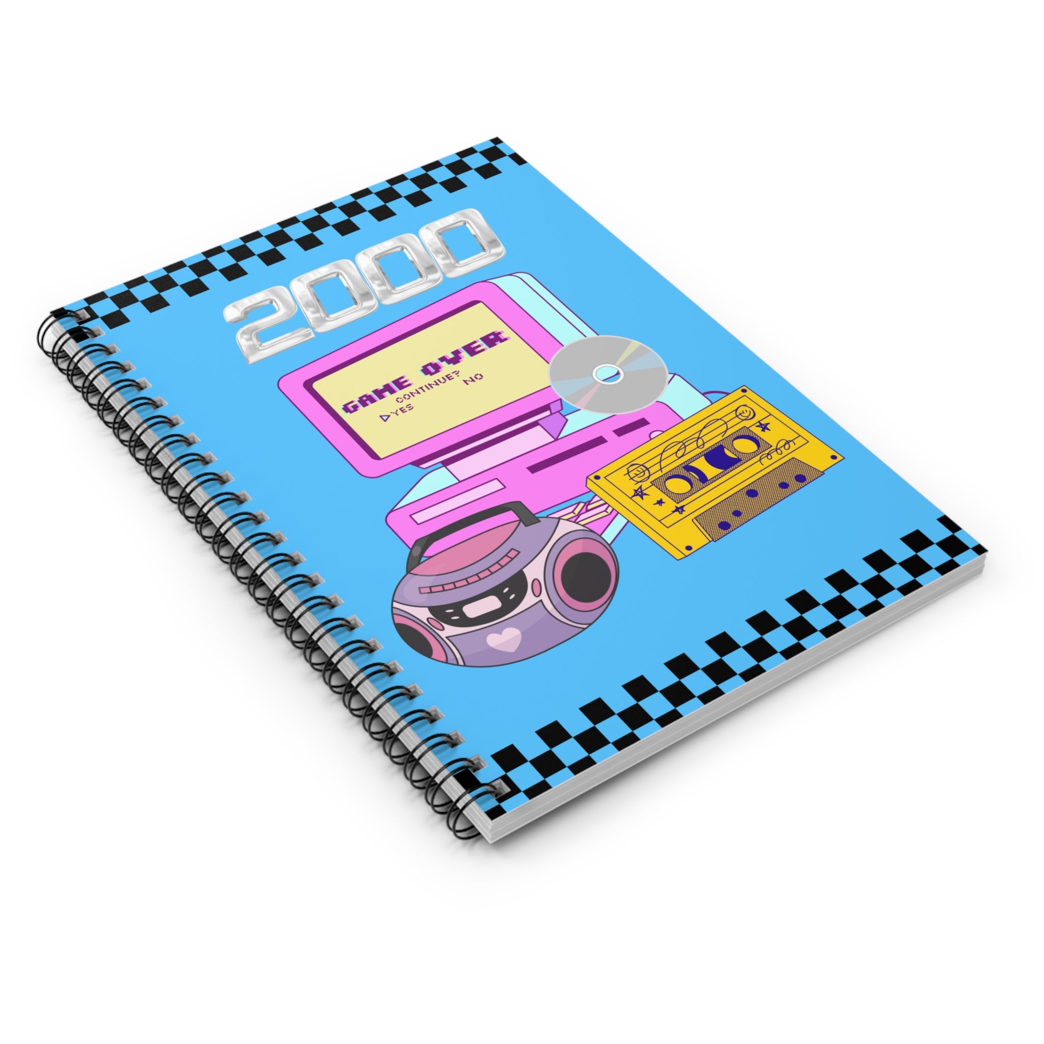 💾🎶 2000 Game Over Cassette & Boombox Computer Journal ✨🕹️