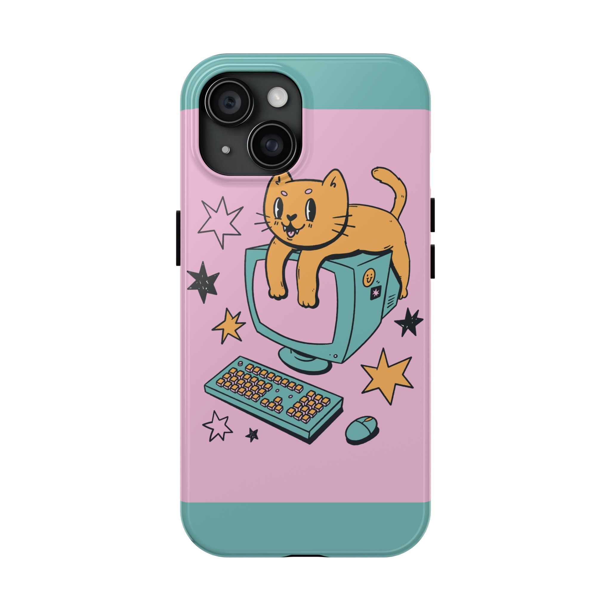 90s Cat and Computer Phone Case 🐱💾