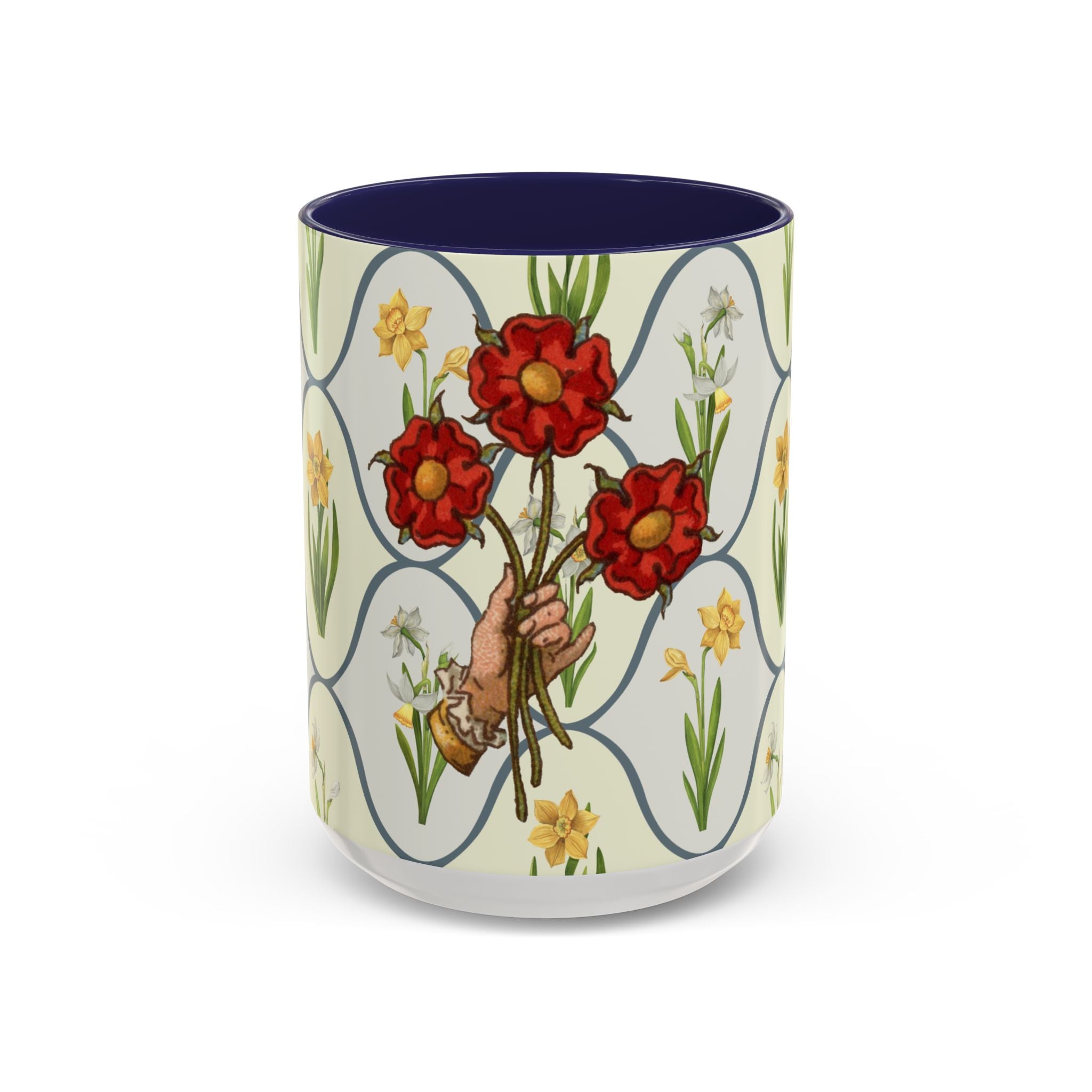 50s Floral Accent Coffee Mug