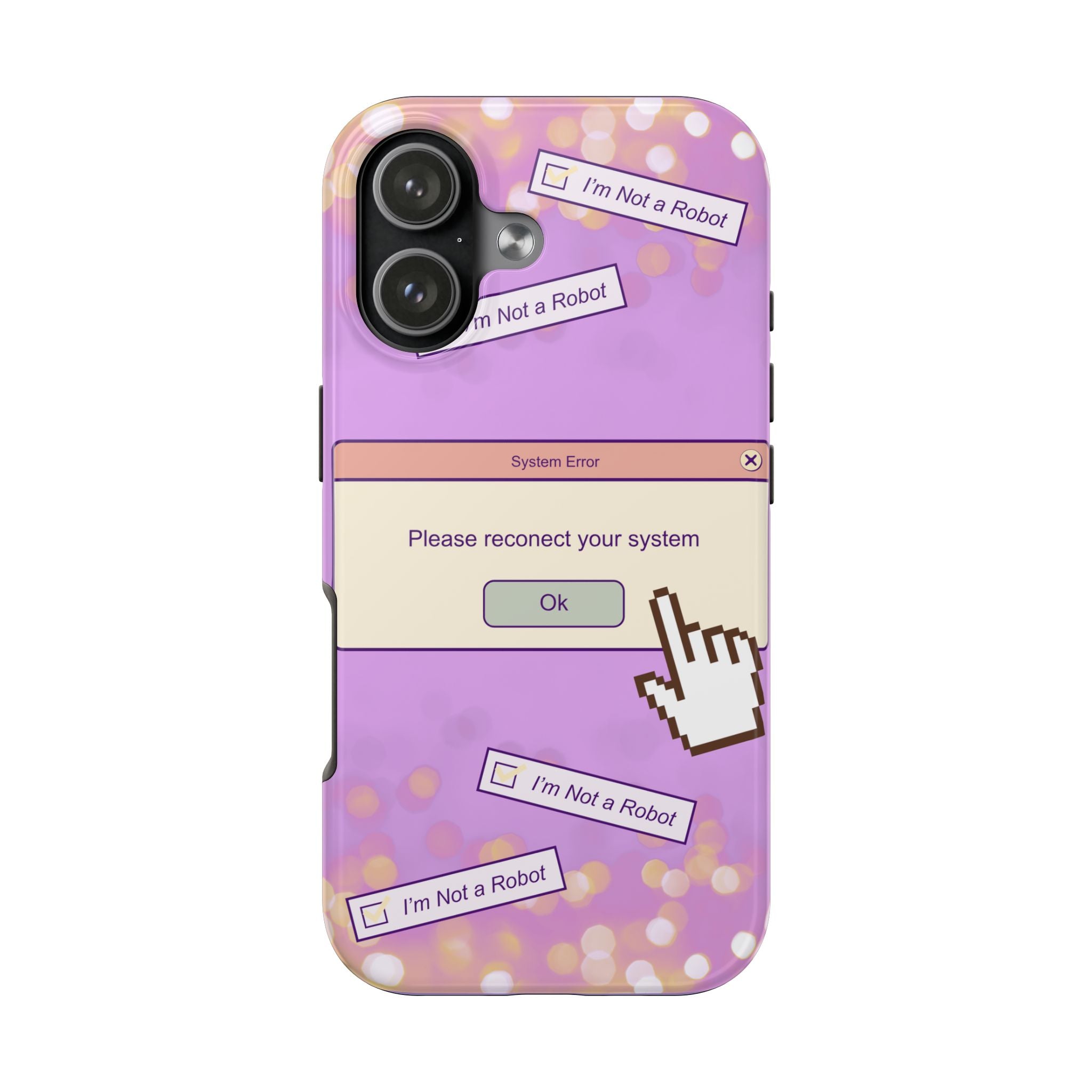 Y2K I’m Not a Robot System Error Phone Case 🤖💻📱
