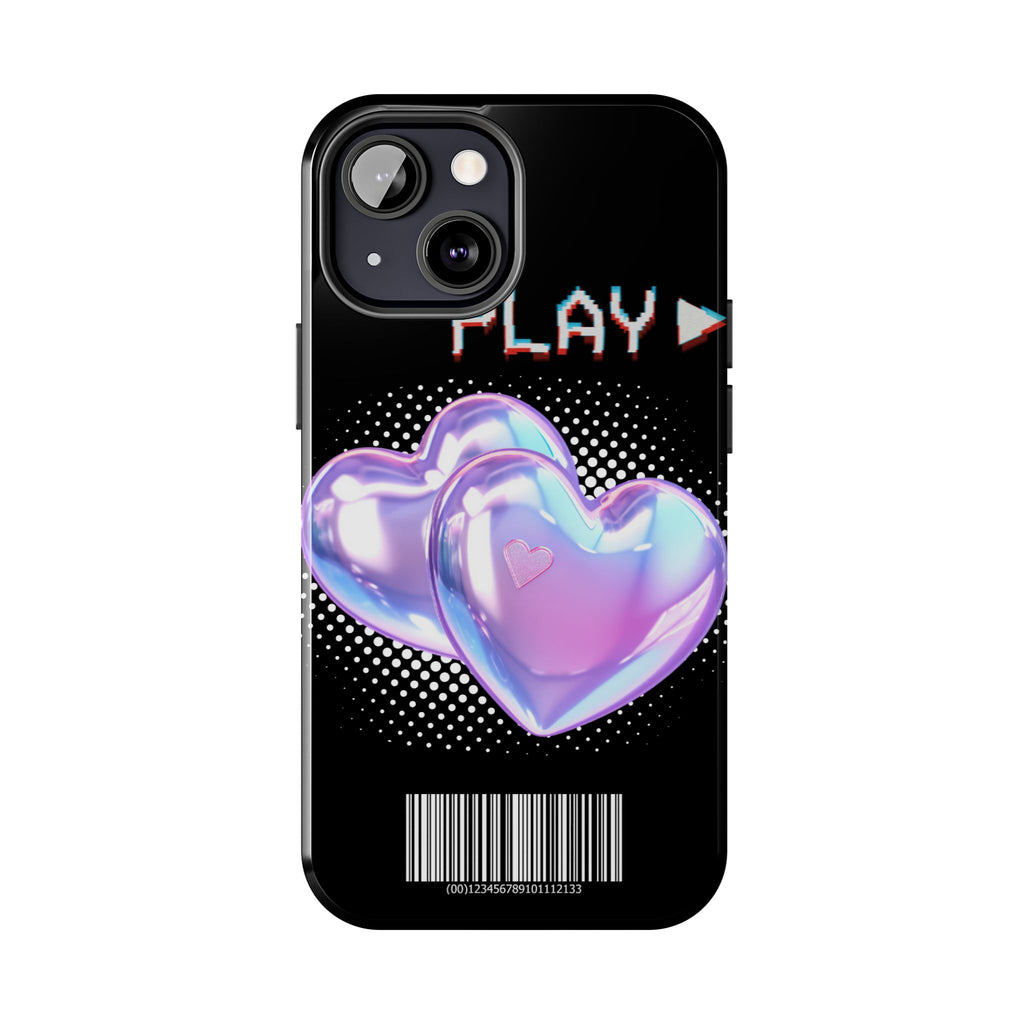 Y2K Black Play Barcode Phone Case 📱🖤
