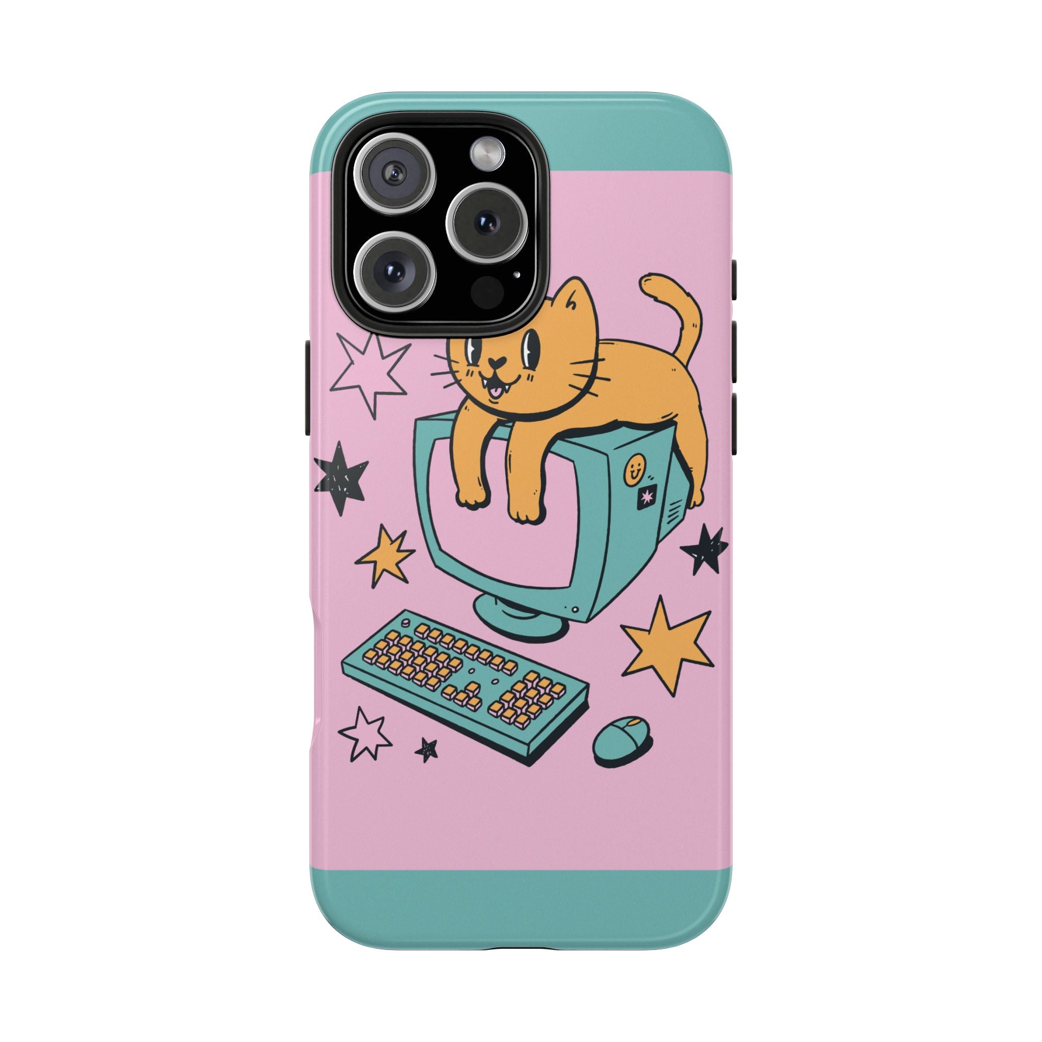 90s Cat and Computer Phone Case 🐱💾