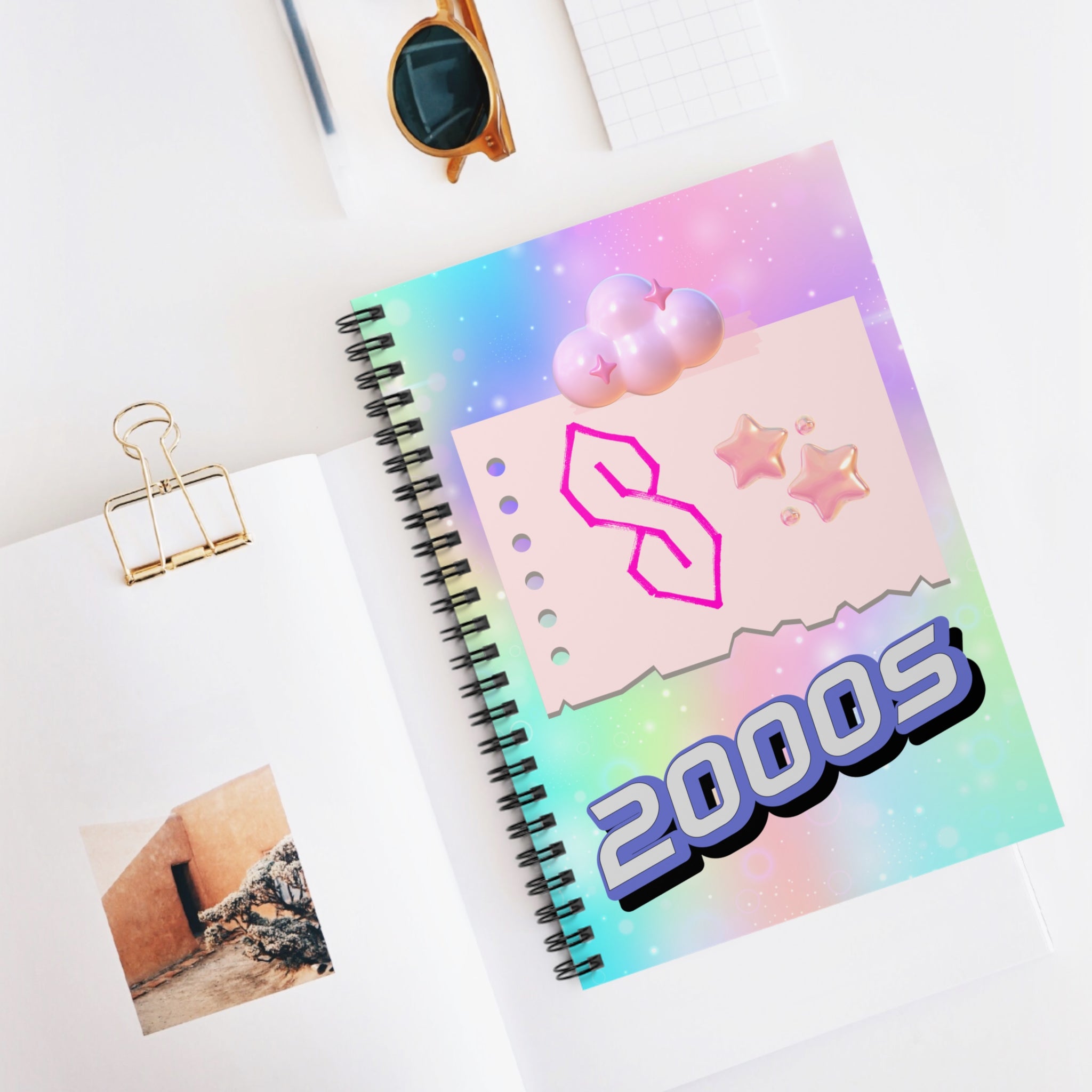 2000s Nostalgia Spiral Notebook | Cute Pastel Journal for Teens, School Supplies, Gift for Friends, Note-taking, Planner