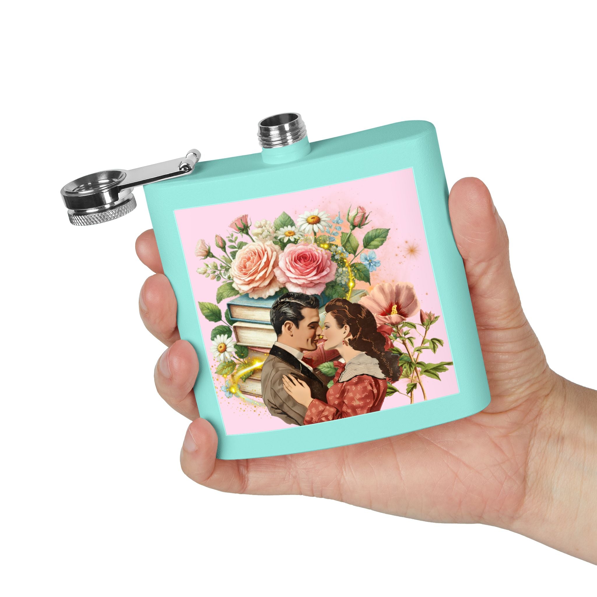Books and Romance Flask