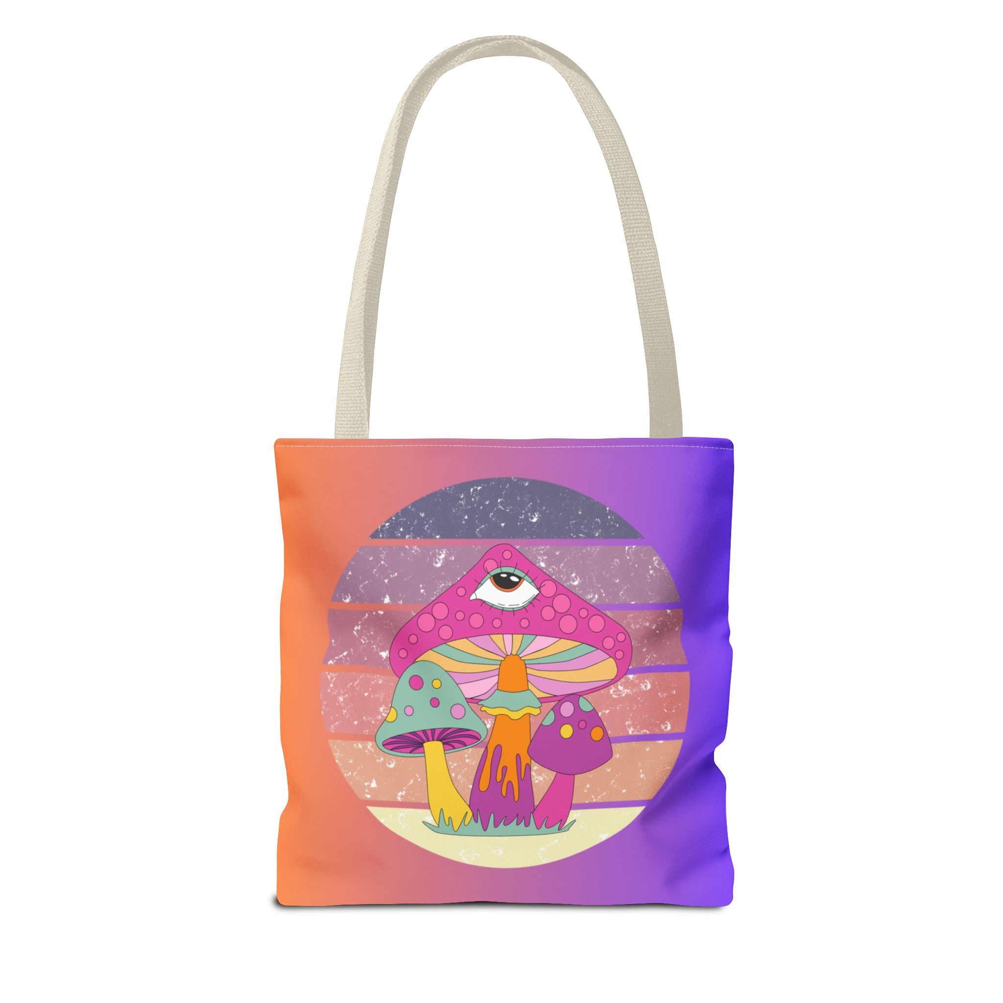 🍄🎶 70s Trippy Mushroom Synthwave Tote Bag 🌈✨