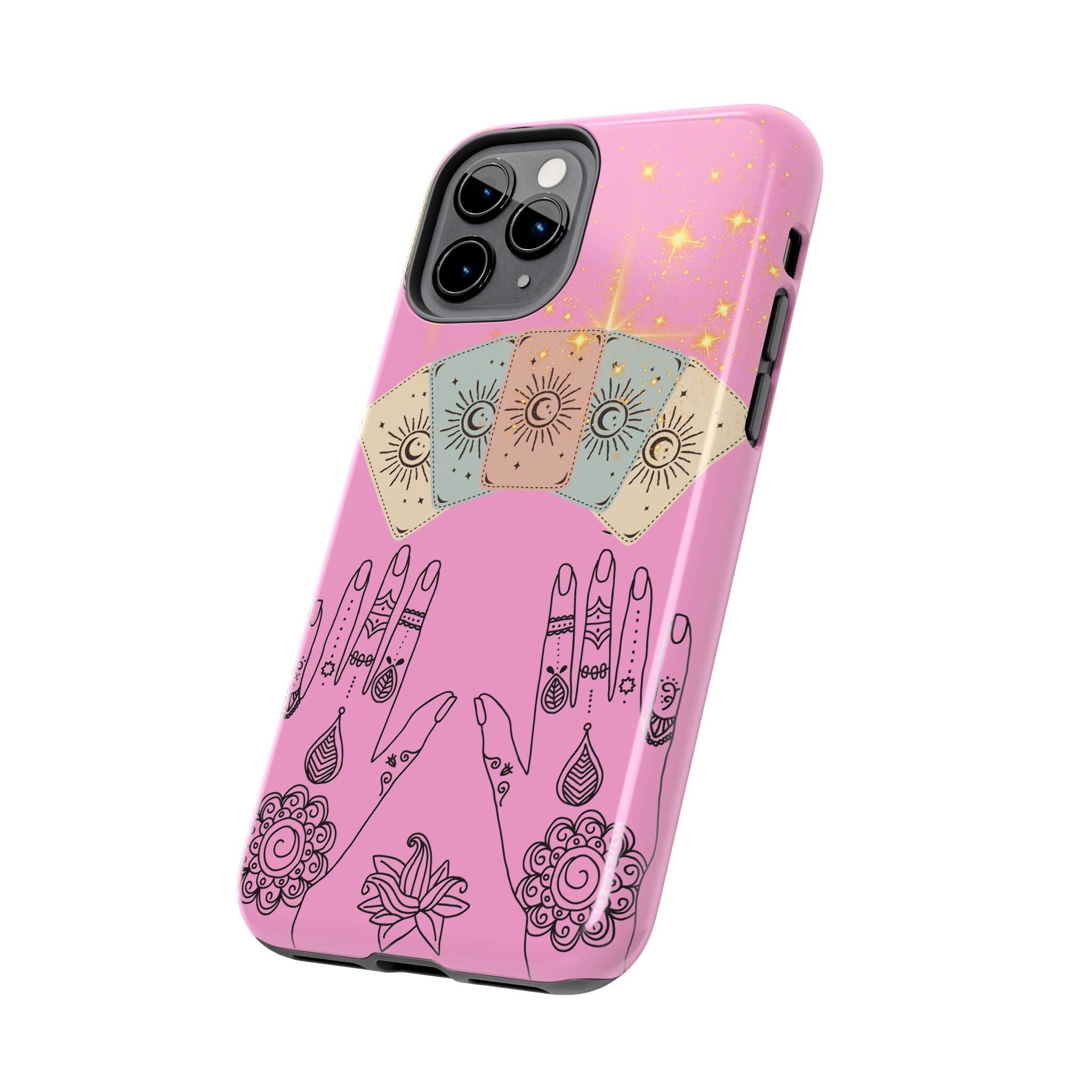 60s–70s Mystical Tarot Henna Hands Phone Case 🔮📱