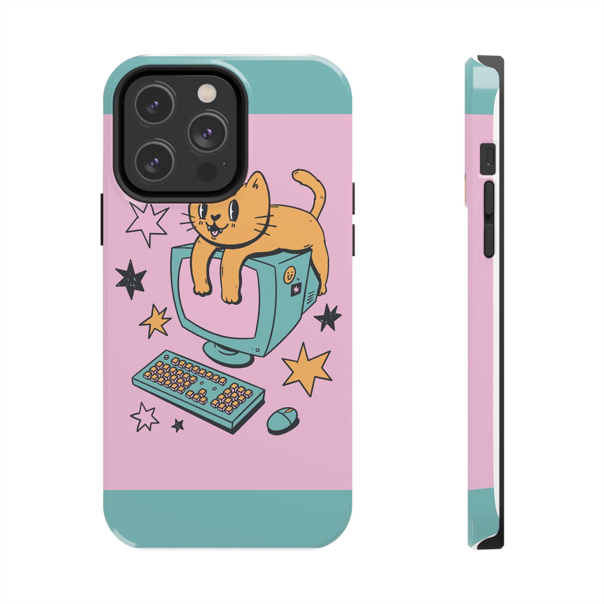 90s Cat and Computer Phone Case 🐱💾