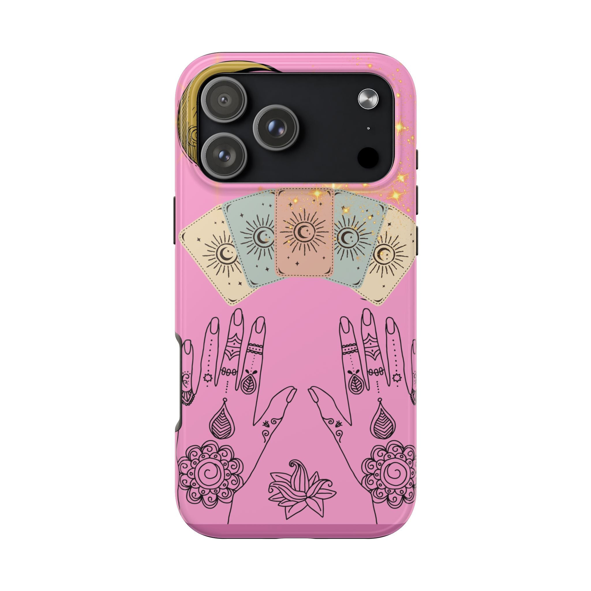 60s–70s Mystical Tarot Henna Hands Phone Case 🔮📱