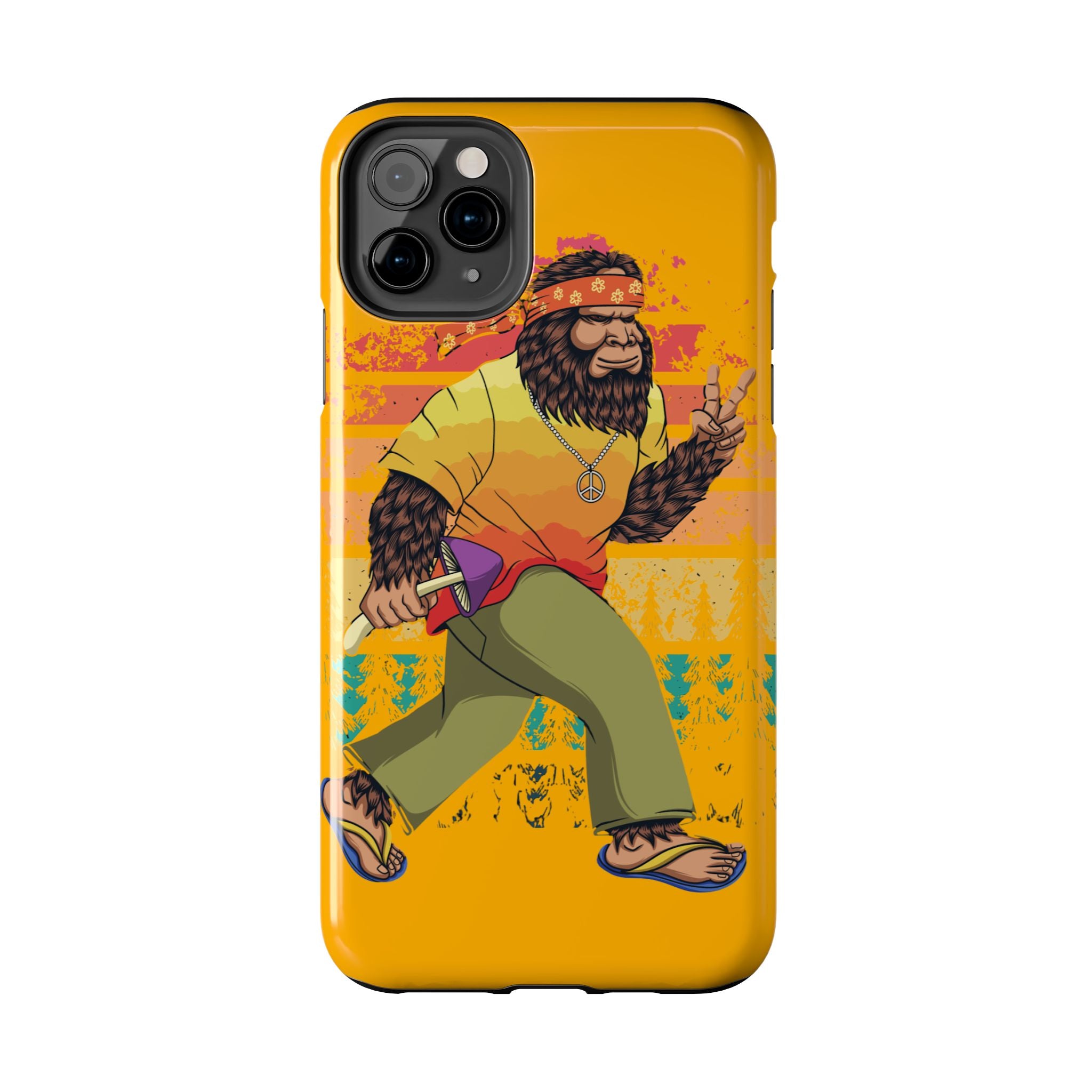 70s Bigfoot Mushroom Hunting Peace Phone Case 🍄✌️