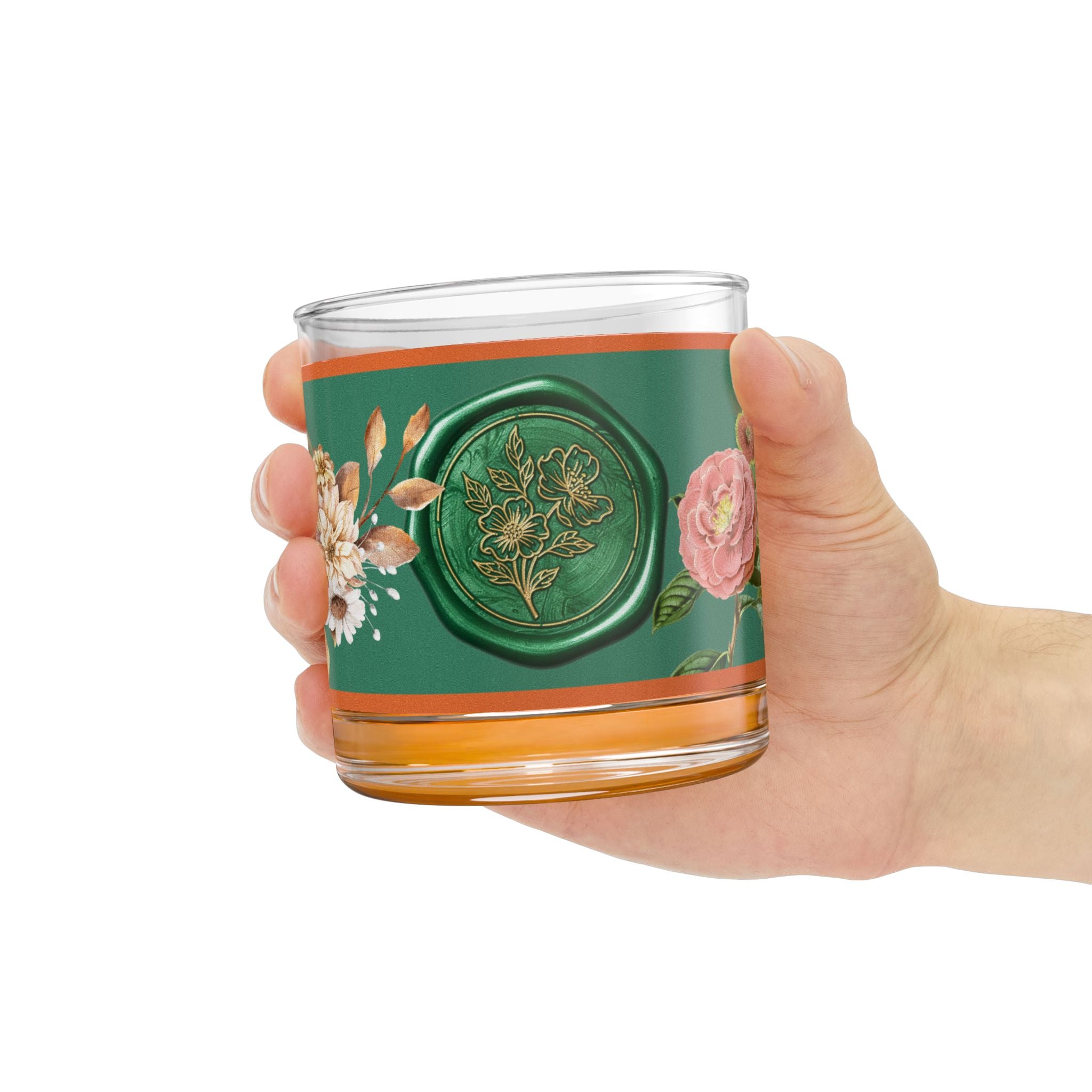 🌿🌸 50s Green Floral Seal Glass ✨