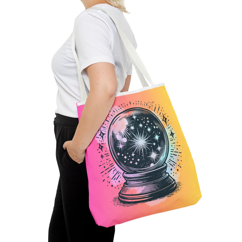 🔮✨ 70s Crystal Ball Mystical Tote Bag 🌼🌙