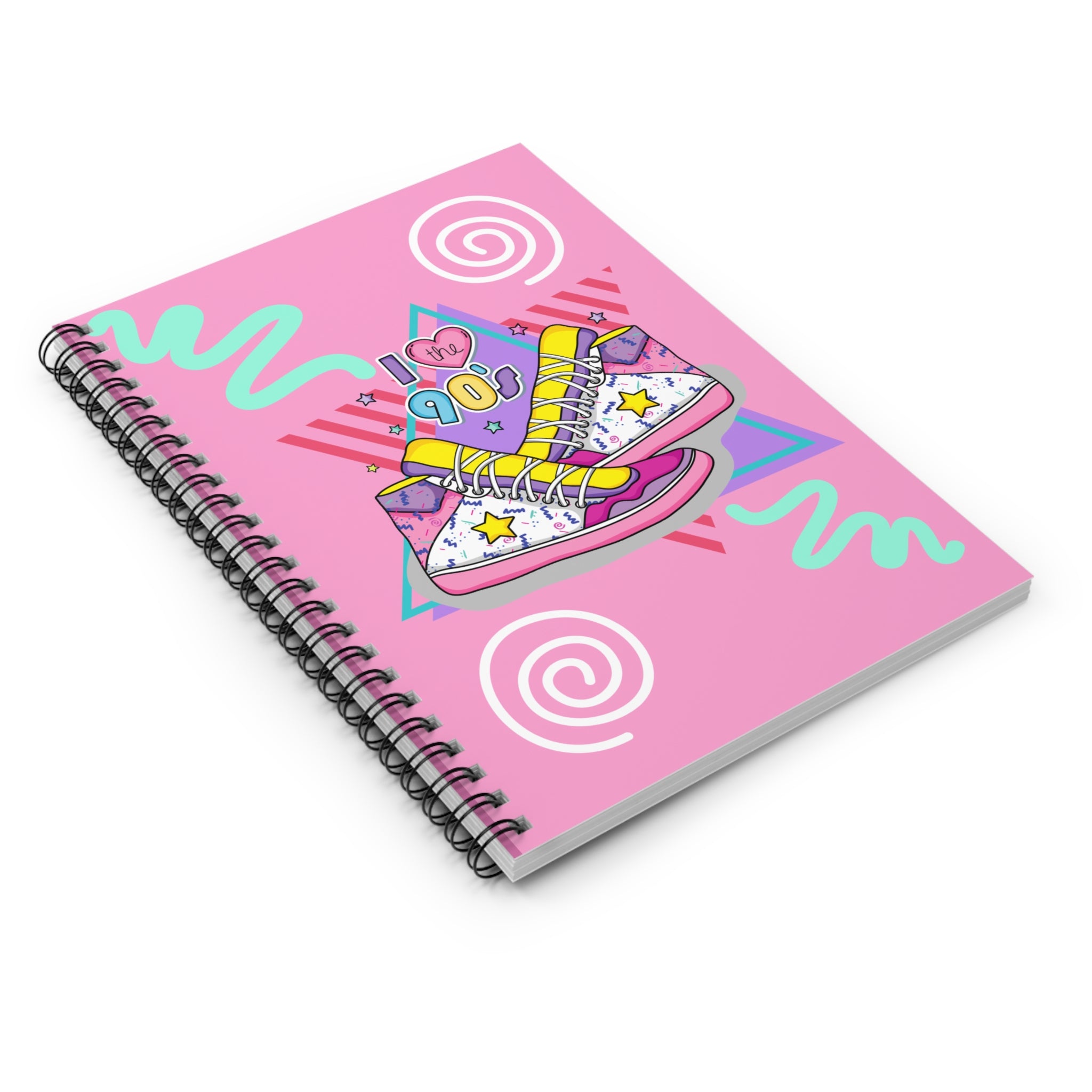 💕👟 I Heart the 90s Shoes & Hearts Spiral Journal 🌈✨