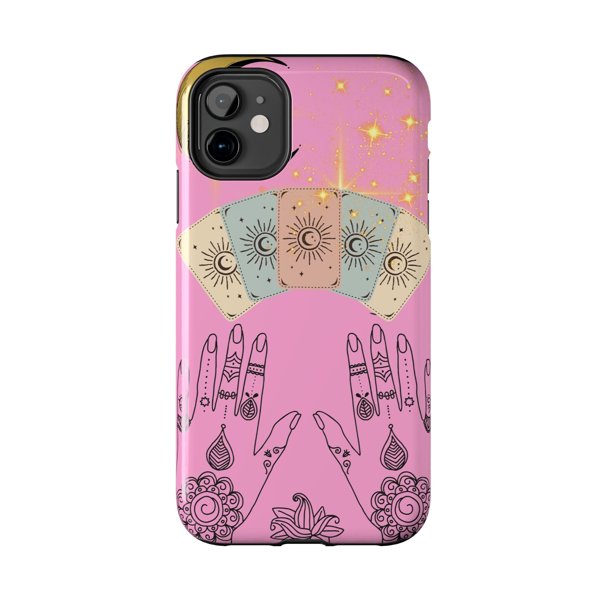 60s–70s Mystical Tarot Henna Hands Phone Case 🔮📱