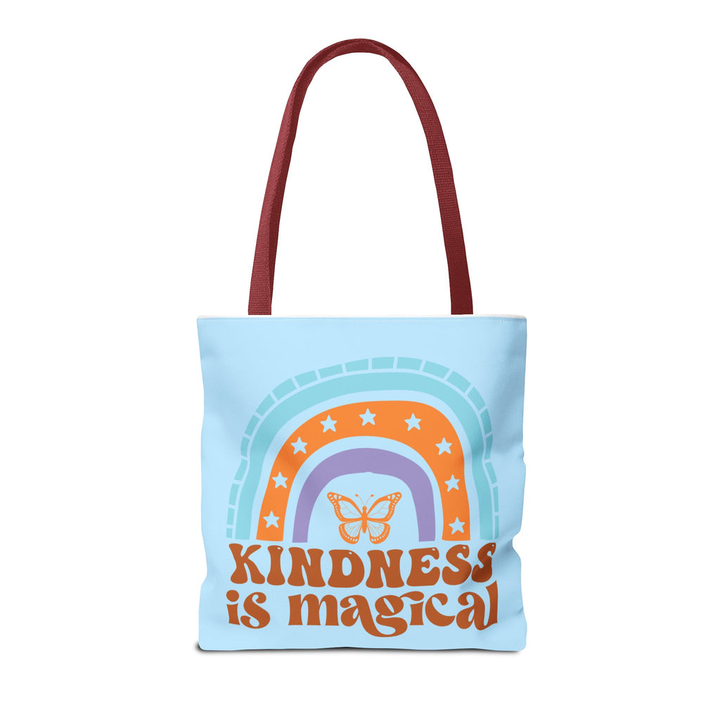 🌸 60s “Do All Things With Kindness” Retro Tote Bag – Baby Blue