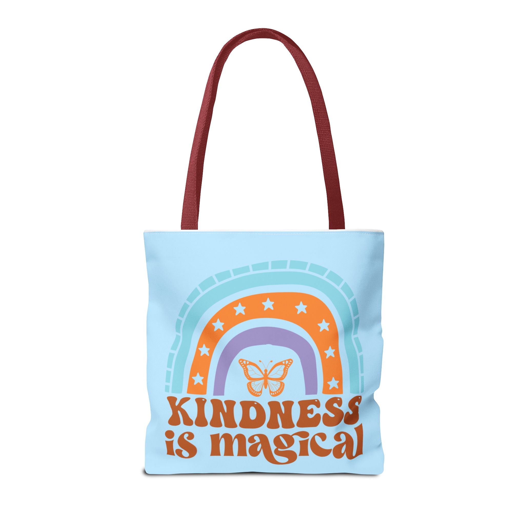 🌸 60s “Do All Things With Kindness” Retro Tote Bag – Baby Blue