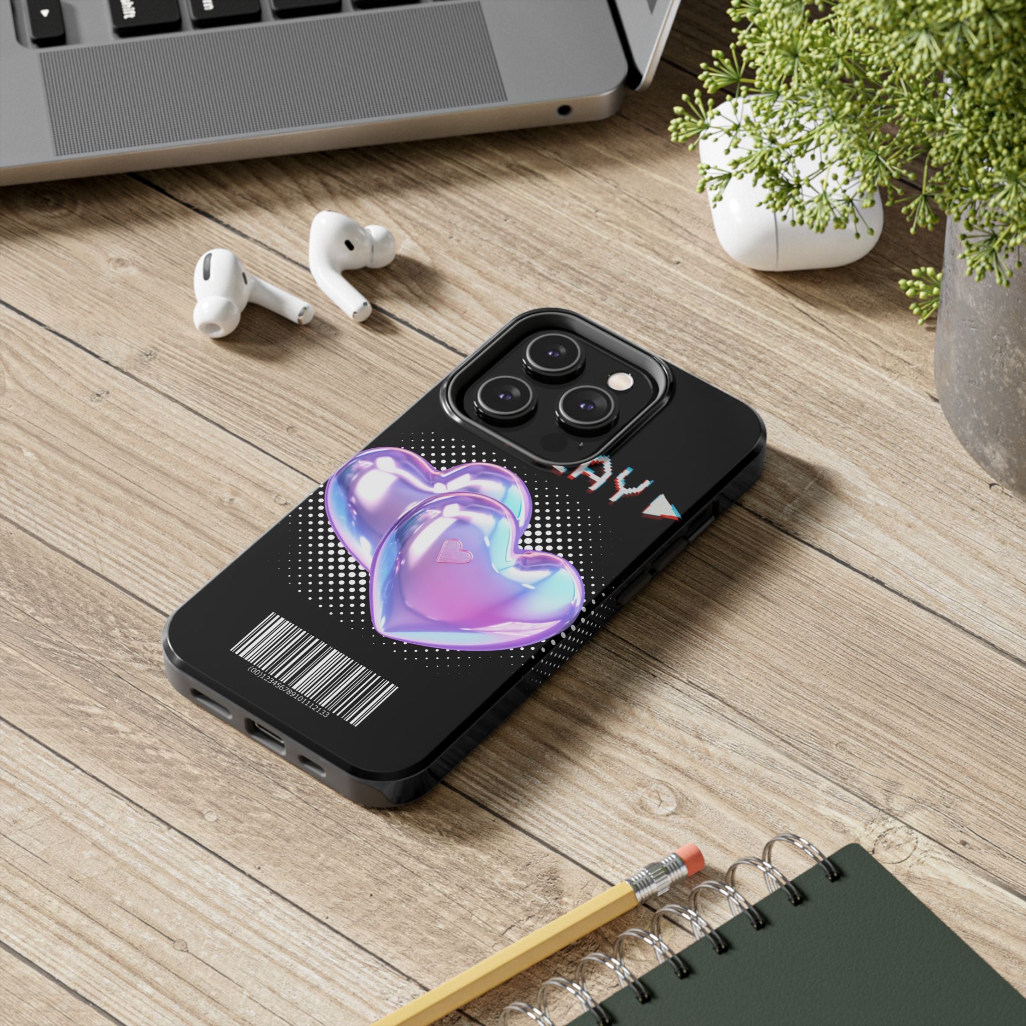 Y2K Black Play Barcode Phone Case 📱🖤
