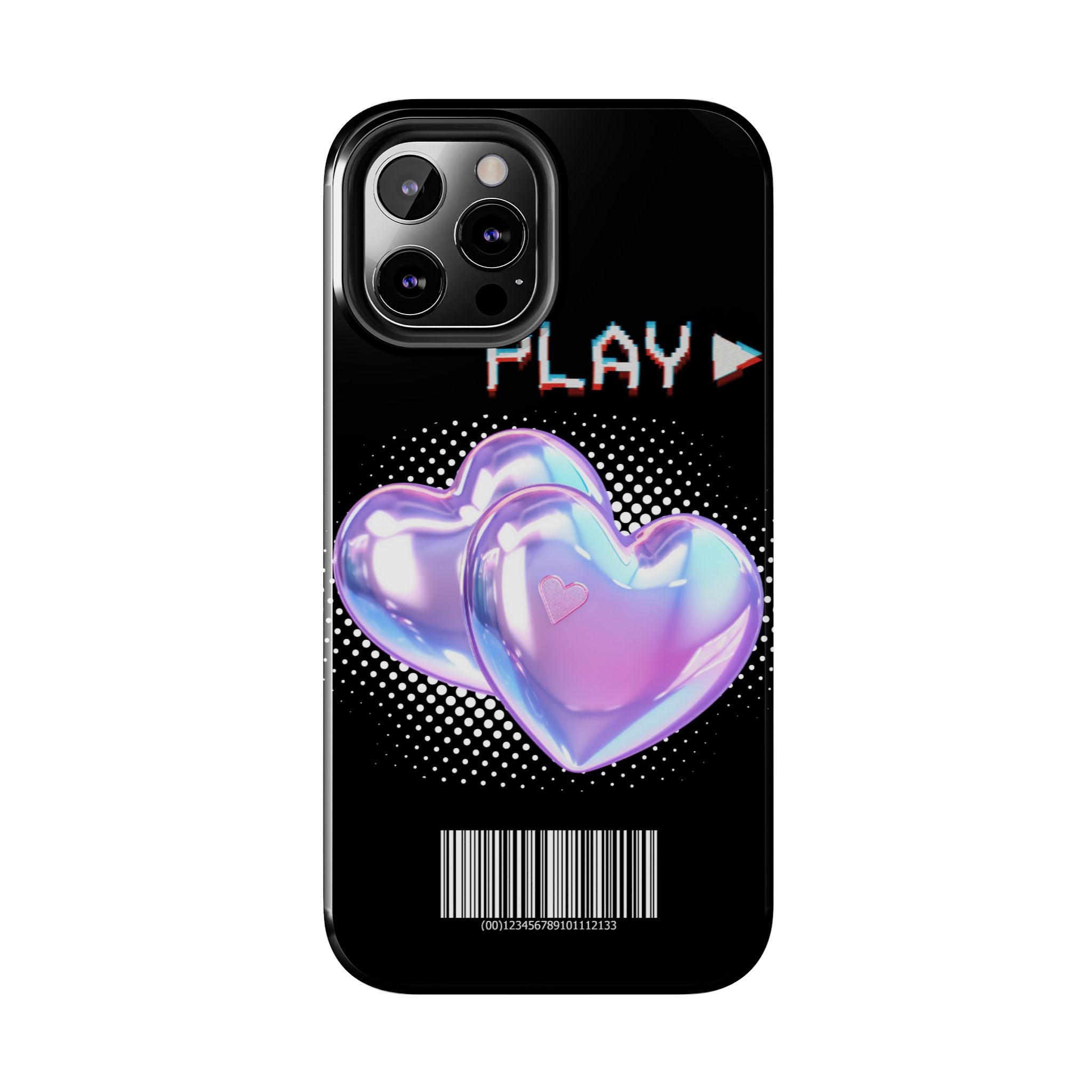 Y2K Black Play Barcode Phone Case 📱🖤