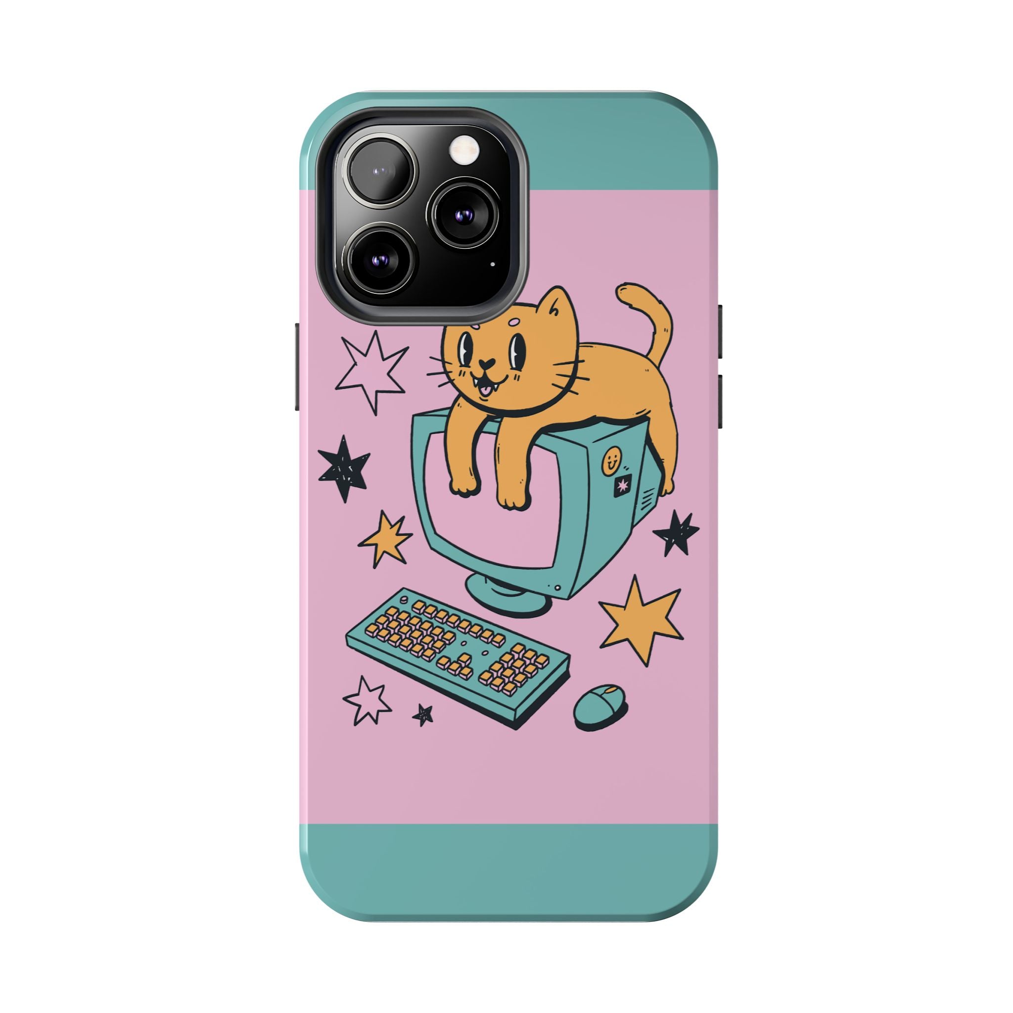 90s Cat and Computer Phone Case 🐱💾