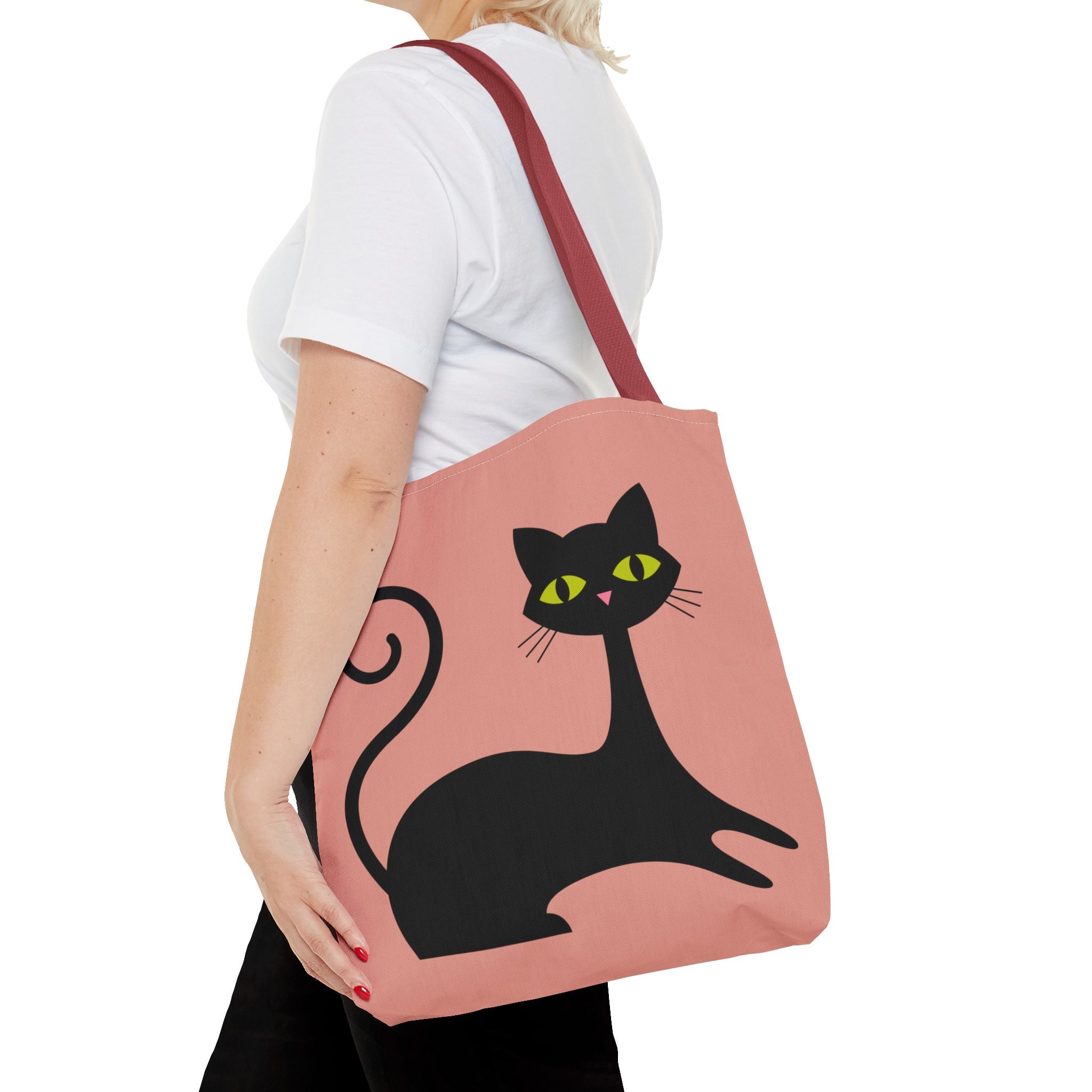 🐱 50s Retro Cat & Clock Tote Bag