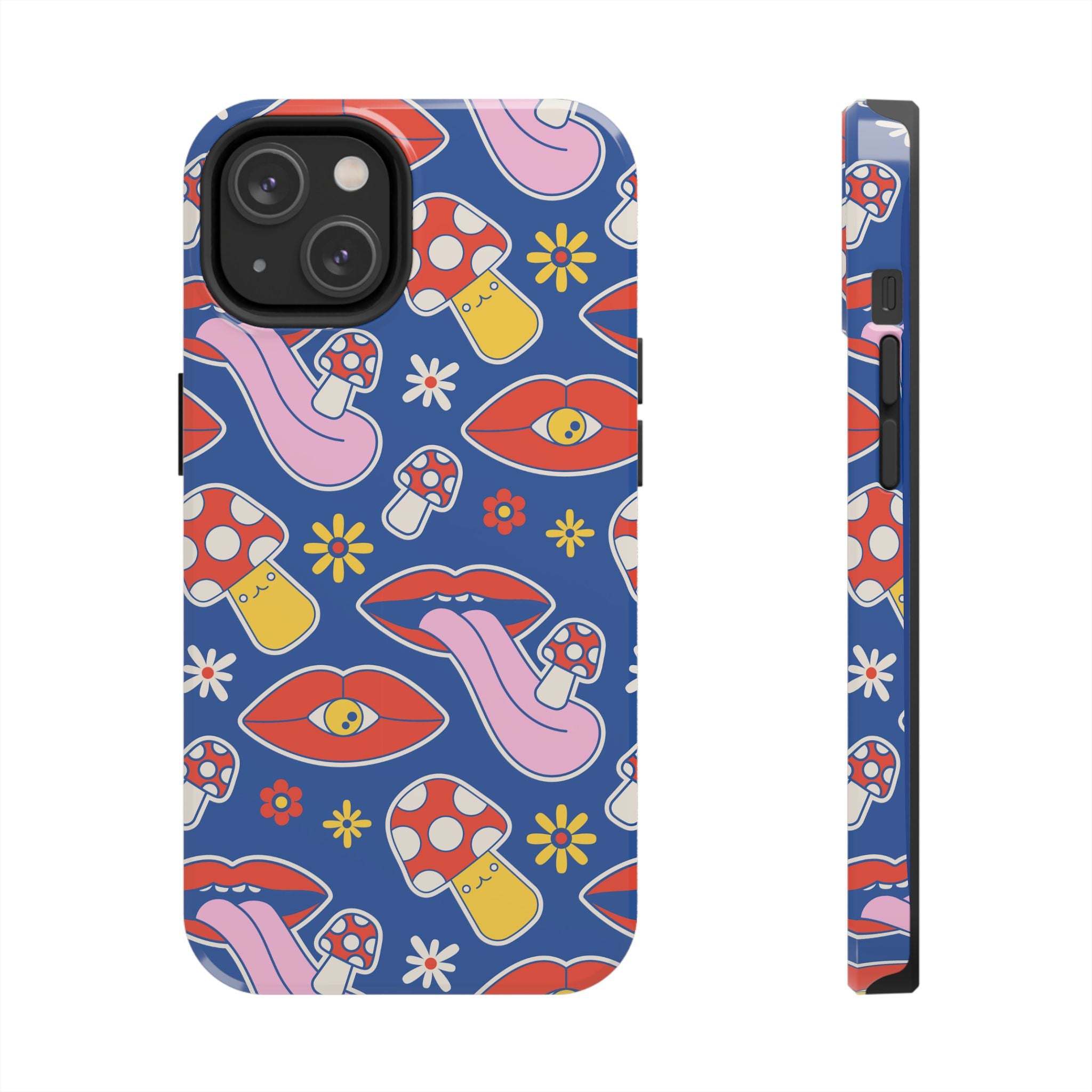 70s Lips Mushrooms Flower Power Phone Case 🌼💋🍄