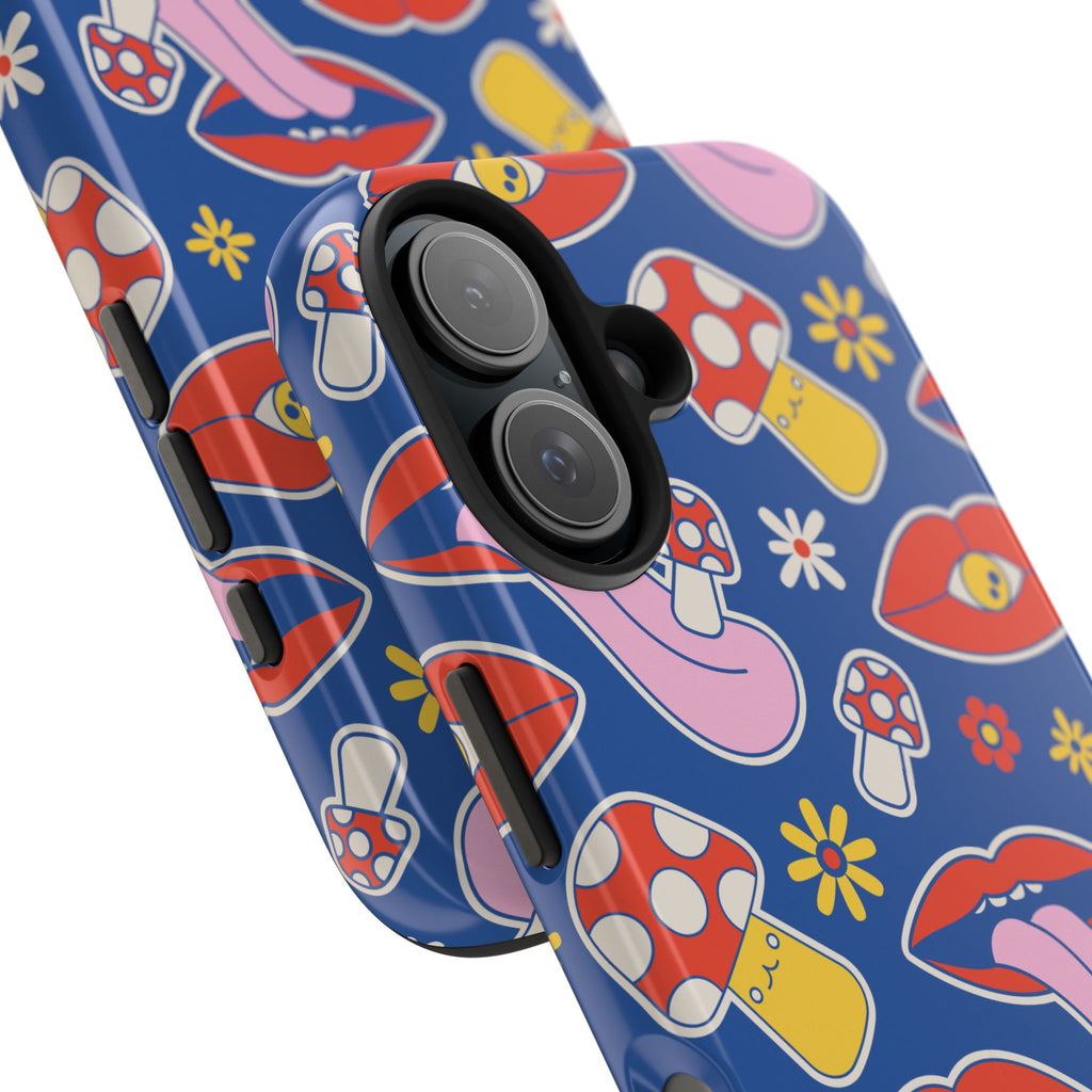70s Lips Mushrooms Flower Power Phone Case 🌼💋🍄