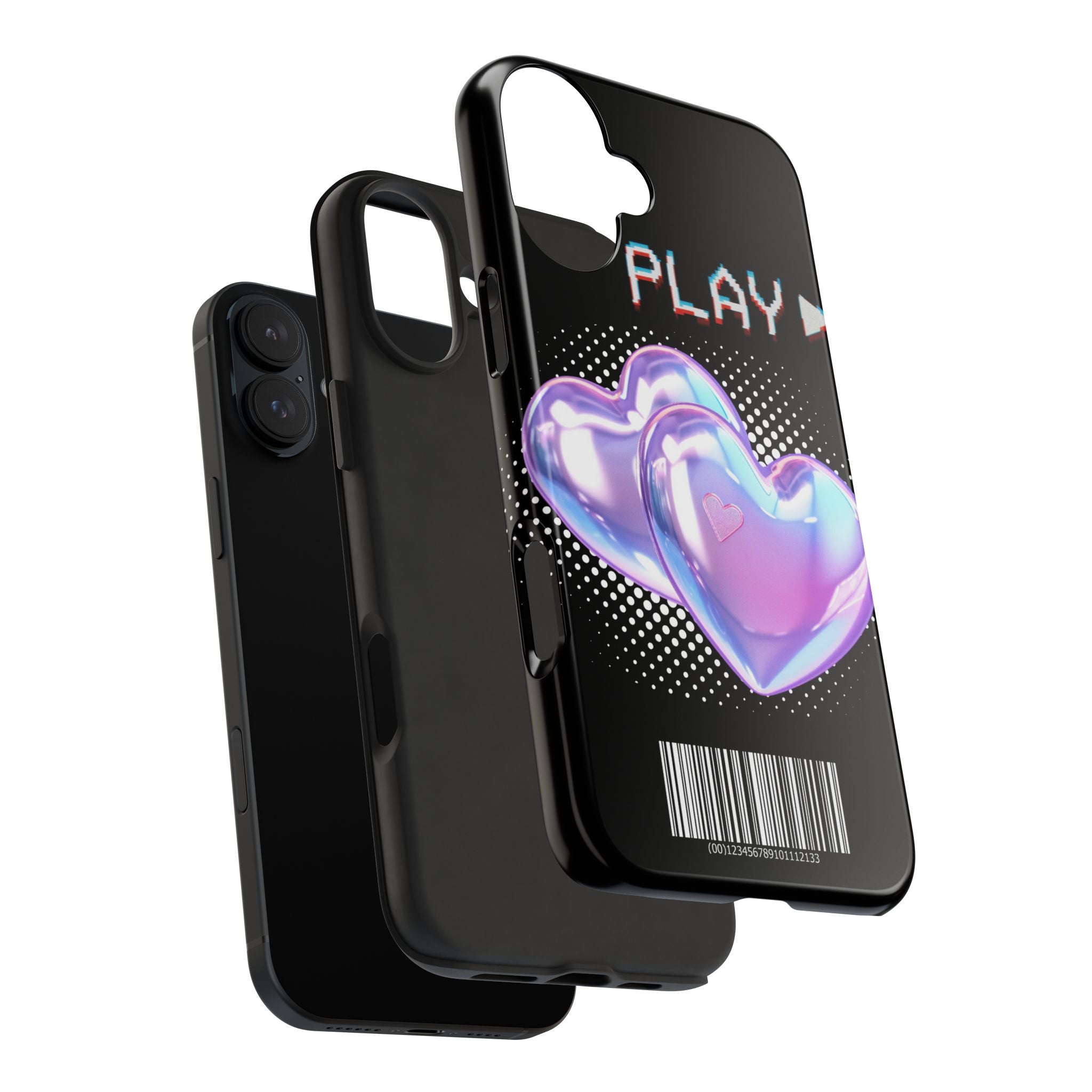 Y2K Black Play Barcode Phone Case 📱🖤