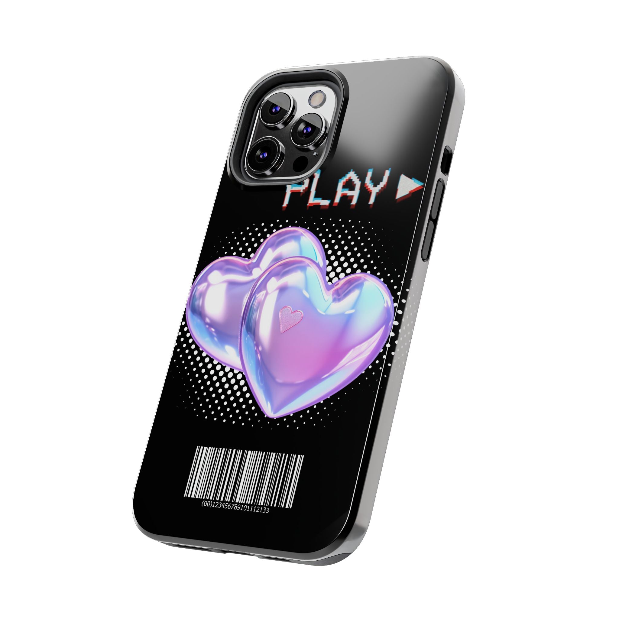 Y2K Black Play Barcode Phone Case 📱🖤