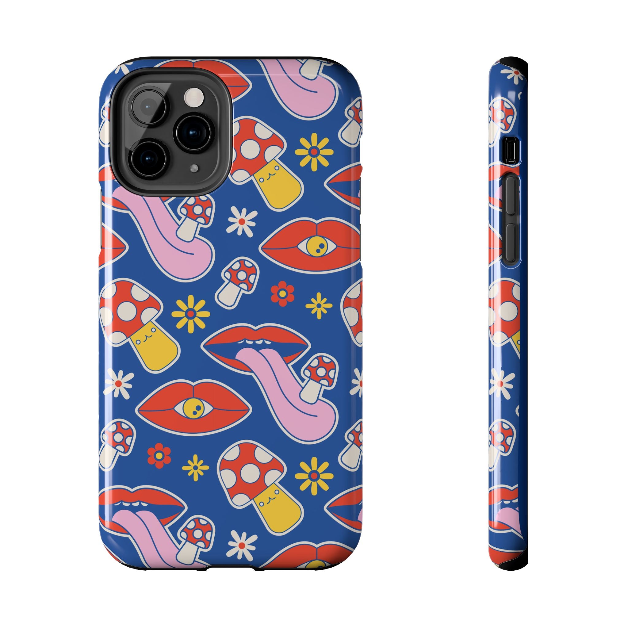 70s Lips Mushrooms Flower Power Phone Case 🌼💋🍄