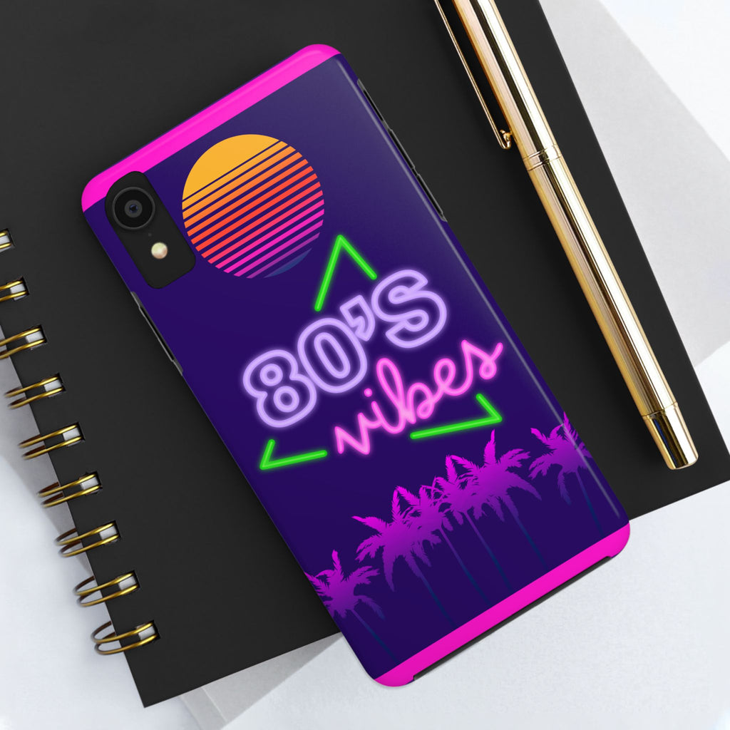 80s Vibes Synthwave Palm Trees Phone Case 🌴🎹📱