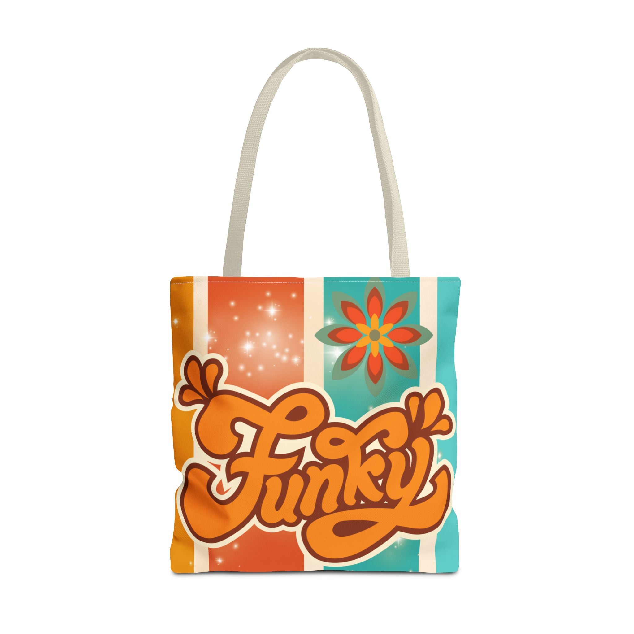 ✌️🌸 Funky 70s Peace & Floral Tote Bag 🌈👜